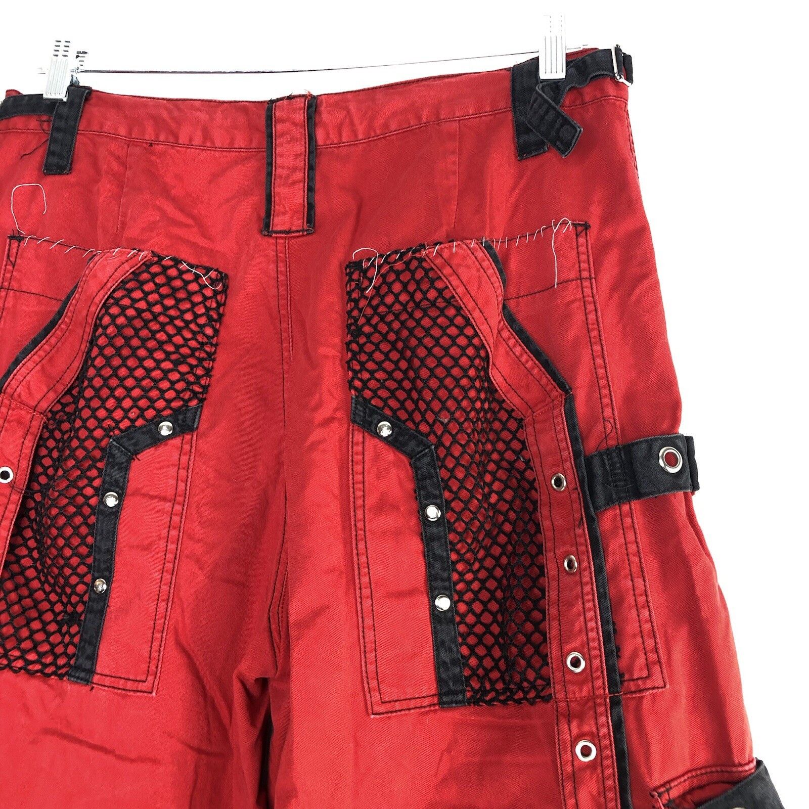 Tripp NYC Tripp NYC Y2K Baggy Bondage Red Pants L Convertible Grunge Size US 36 / EU 52 - 9 Thumbnail