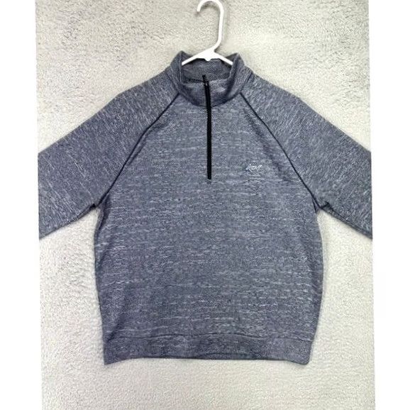 Vintage Greg Norman Sweater Men Medium Blue Fleece Lined Quarter Zip Pullover Sweatshirt Size US M / EU 48-50 / 2 - 2 Thumbnail