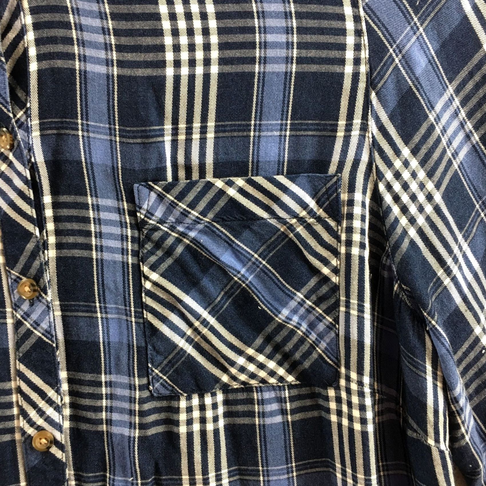 J. Jill J Jill Shirt Womens XL Blue Plaid Collared Button-Up 3/4 Sleeve Pocket Casual Size XL / US 12-14 / IT 48-50 - 4 Thumbnail