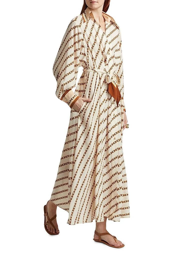 Zimmermann oc11z0226 Tuck Midi-Shirt Dress In Cream/Brown Size XS / US 0-2 / IT 36-38 - 4 Thumbnail