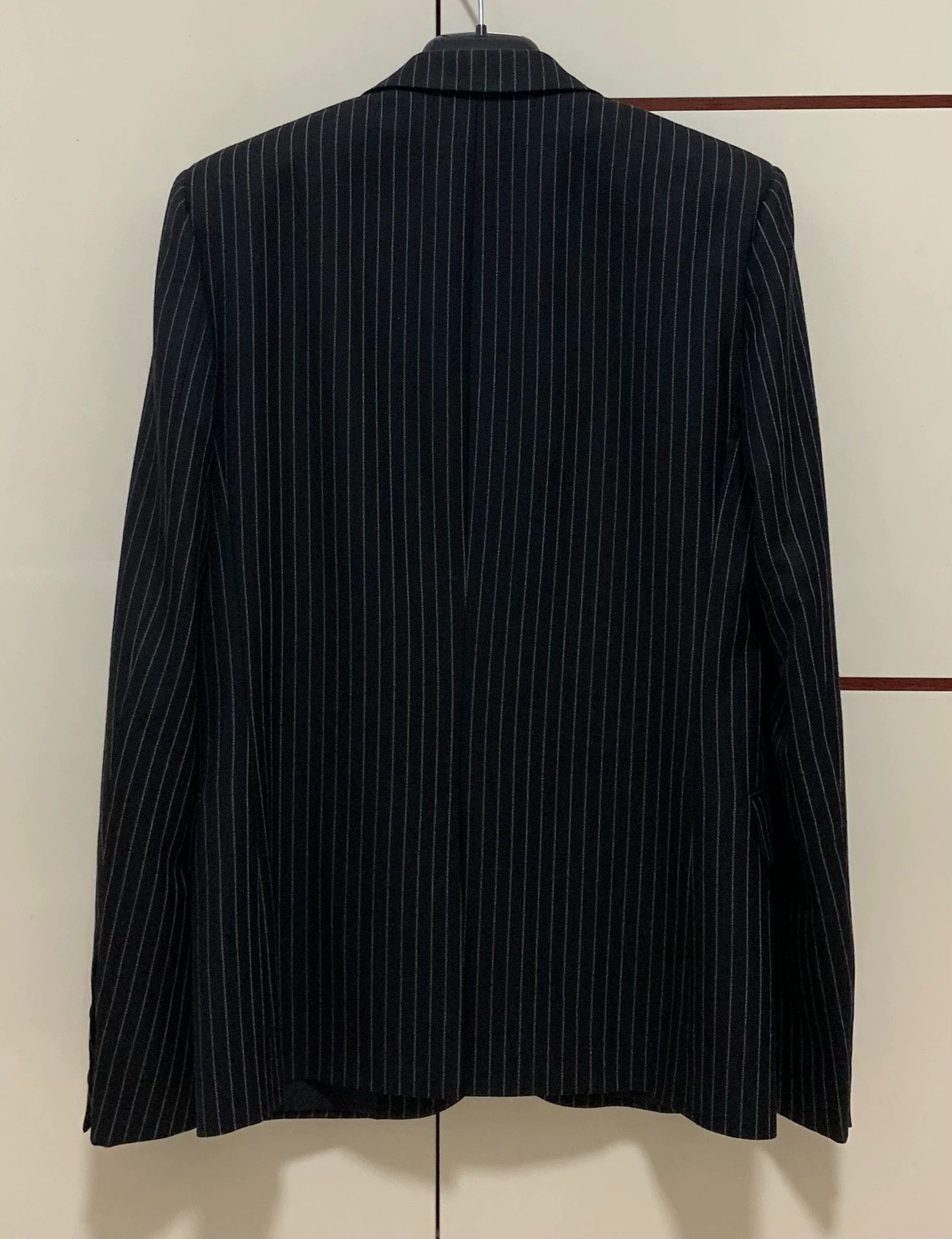 Saint Laurent Paris SLP 13FW Saint Laurent Black Silver Stripe Blazer 46 Size 46R - 2 Thumbnail