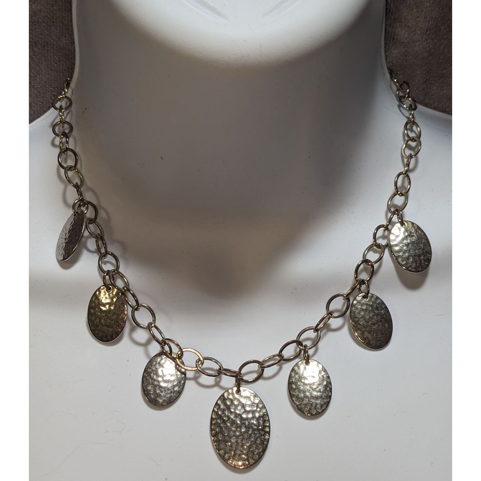 Other Hammered Metal Oval Charm Necklace Size ONE SIZE - 1 Thumbnail