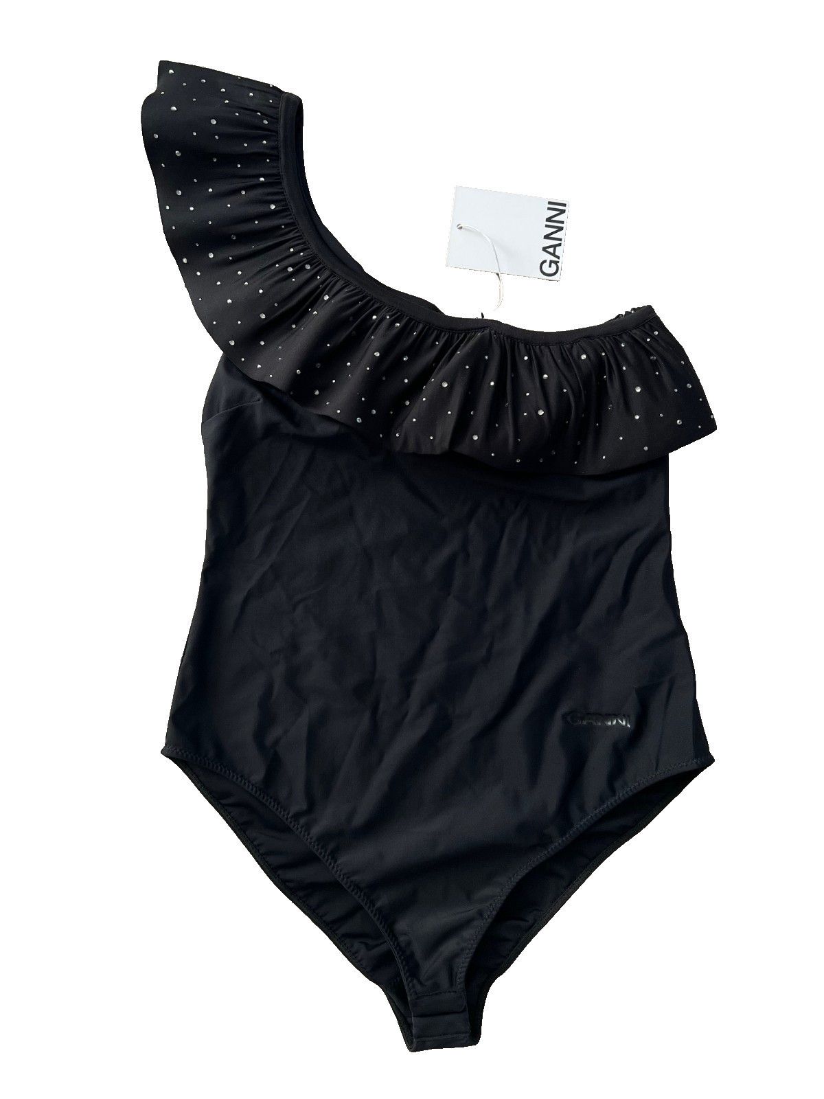 Ganni Ganni Jersey Tech Jersey Tech One Shoulder Bodysuit Black Size S / US 4 / IT 40 - 1 Thumbnail