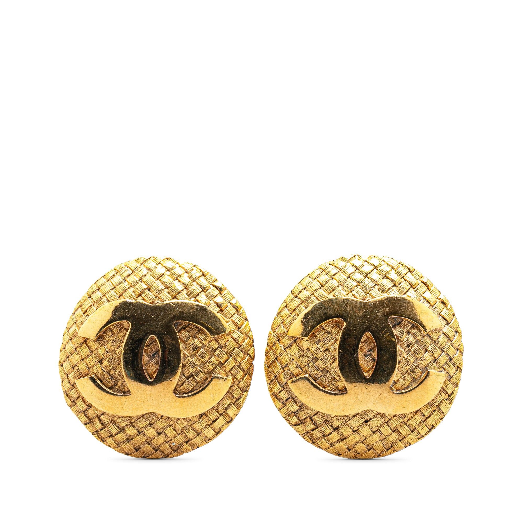 Chanel Chanel Gold Plated CC Clip On Earrings Gold Size ONE SIZE - 1 Thumbnail