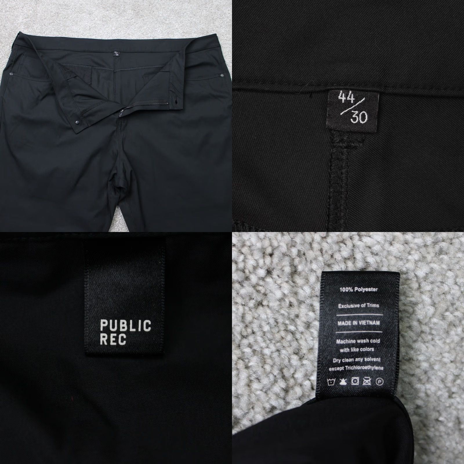 Vintage Public Rec Pants Mens 44x30 Black Gamechanger Performance Polyester Straight Leg Regular Inseam 30 Size US 44 / EU 60 - 8 Thumbnail