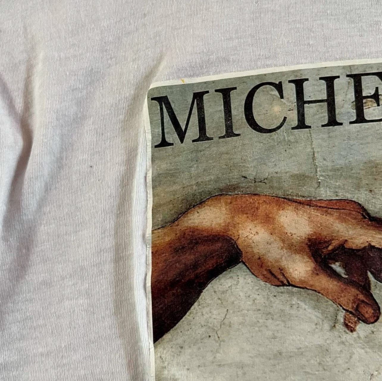 Vintage White vintage EU 1990s Michelangelo; The creation of Adam Size US L / EU 52-54 / 3 - 3 Thumbnail