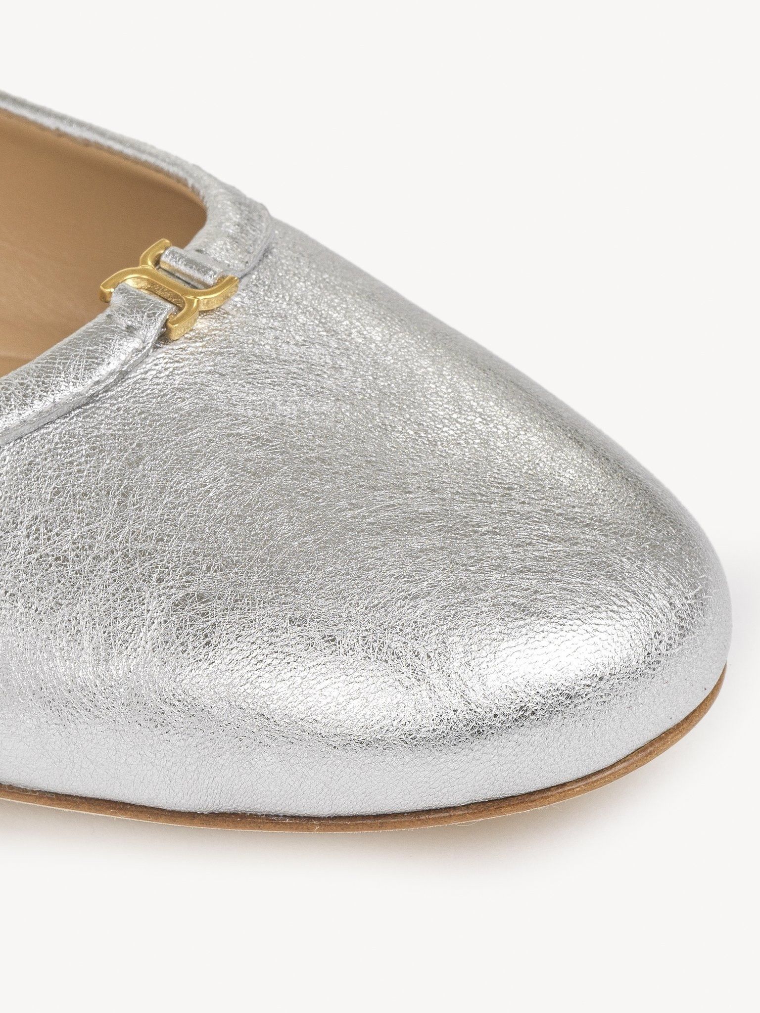 Chloe o1y0825 Leather Balet Flats in Silver Size US 8 / IT 38 - 2 Thumbnail