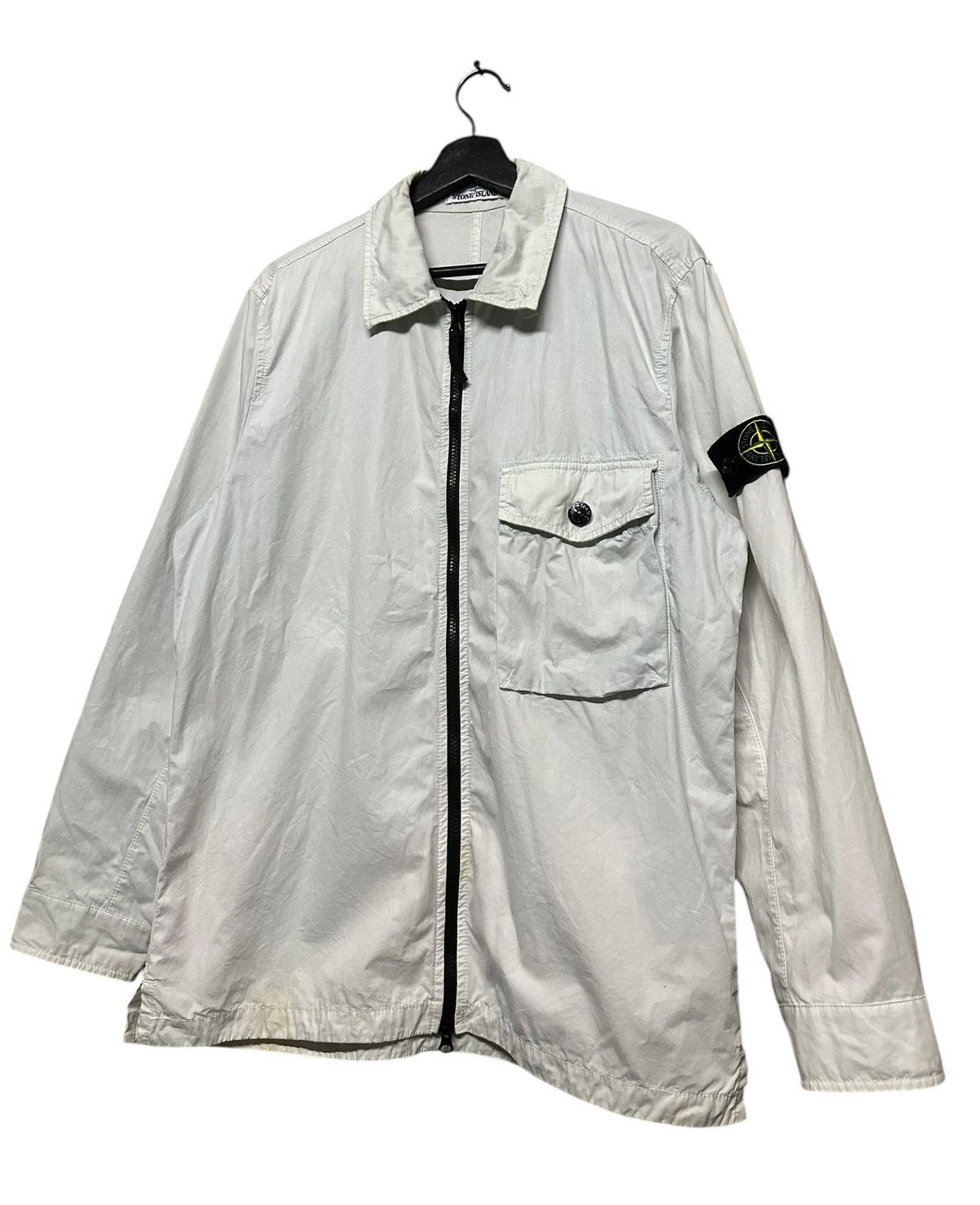 Stone Island Authentic🔥Stone Island 2020 White Cotton Overshirt Size US L / EU 52-54 / 3 - 5 Thumbnail