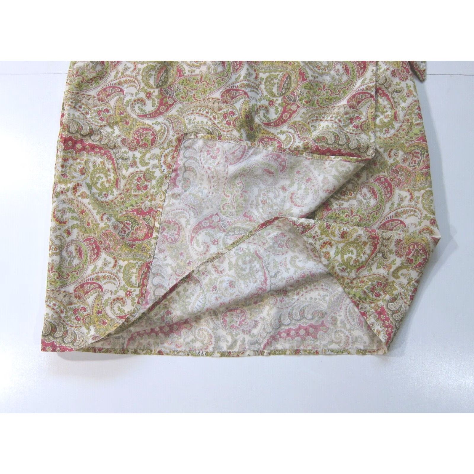 Liz Claiborne Liz Claiborne Lizsport Wrap Skirt Women Size 14 Green Paisley Floral Knee Length Tie Button Closure Rayon Polyester Size 36" / US 14 / IT 50 - 5 Thumbnail
