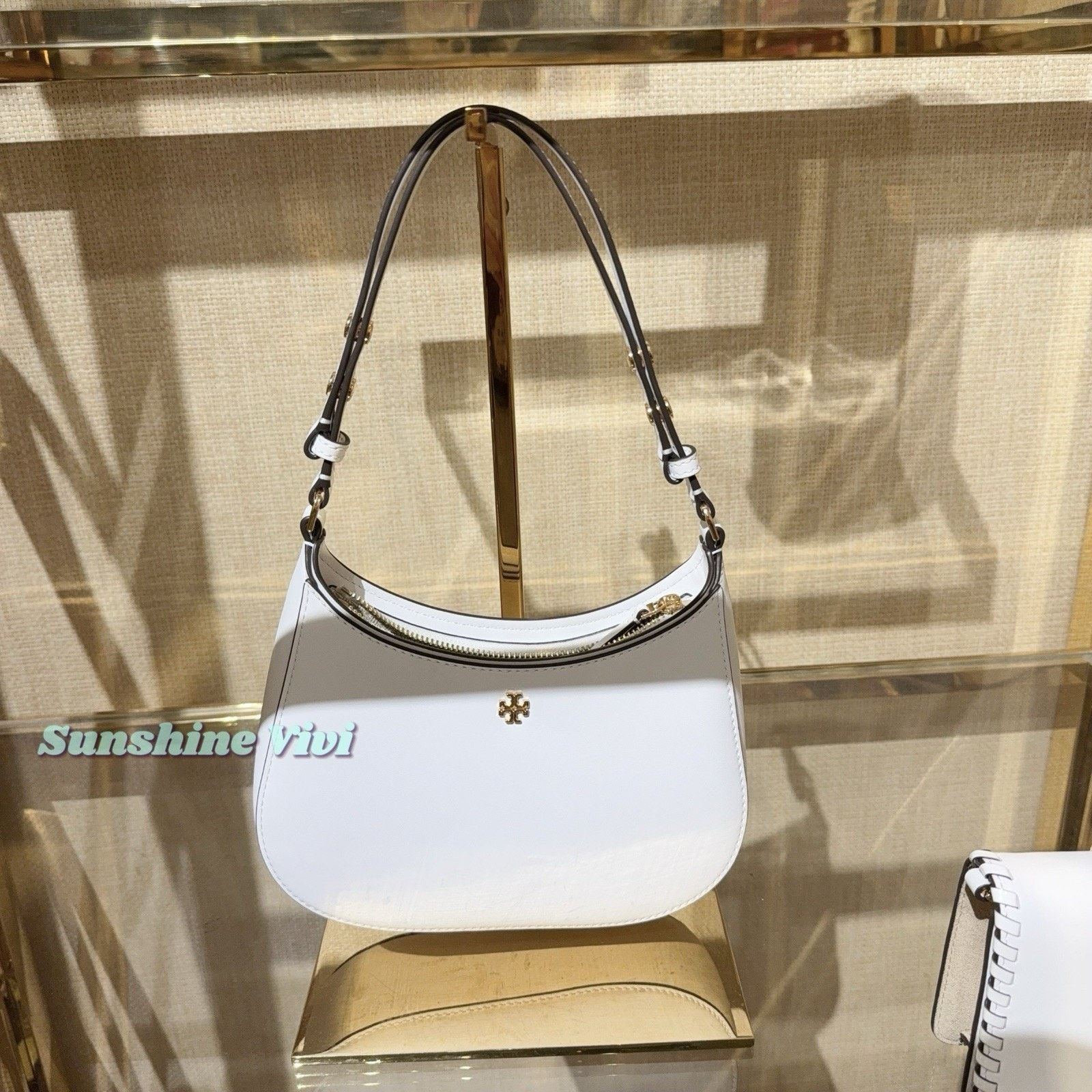 NWT Tory Burch Emerson Leather Shoulder Bag White 167978