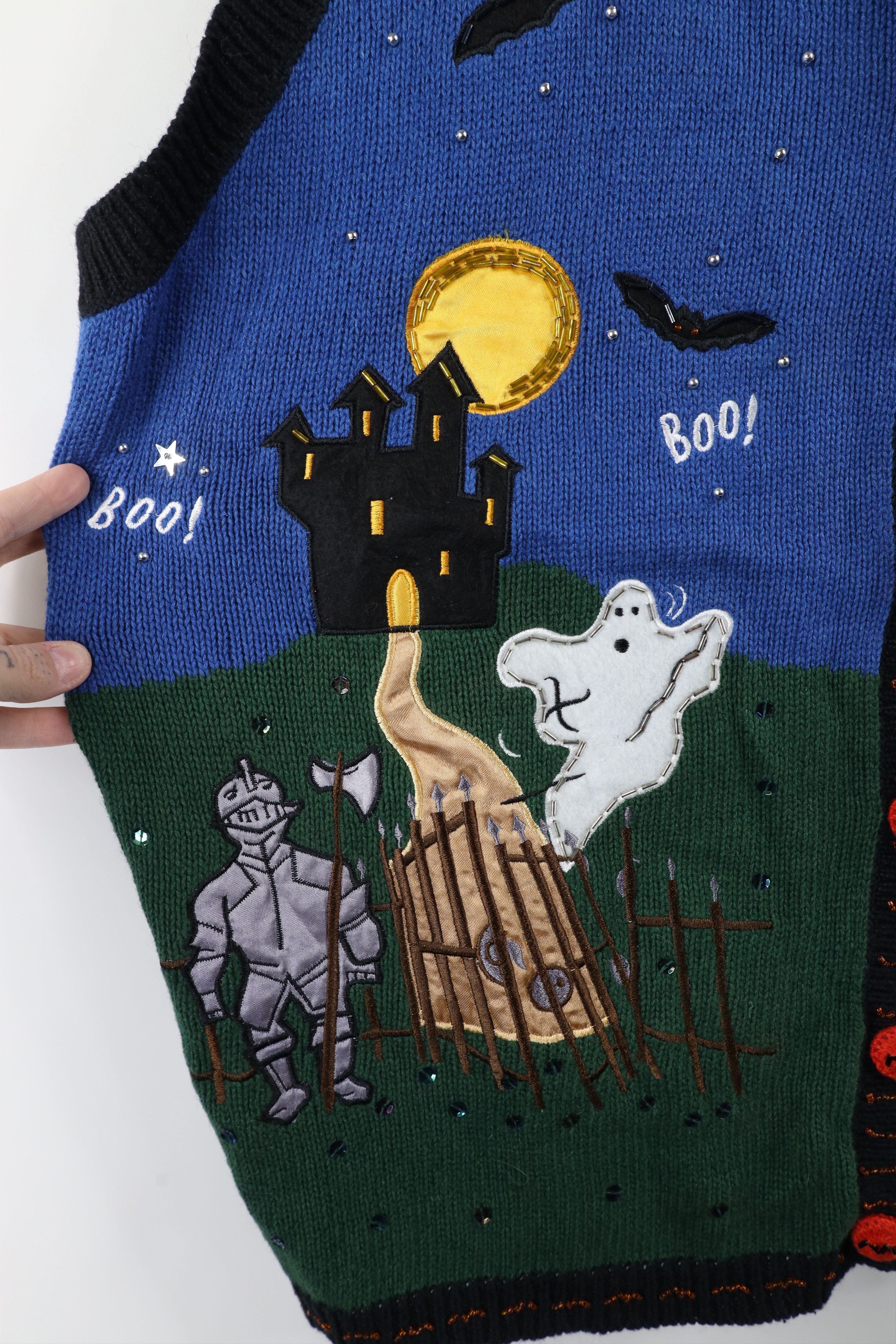 Vintage Vintage 90s Streetwear Halloween Knit Cardigan Sweater Vest Size XL / US 12-14 / IT 48-50 - 4 Thumbnail