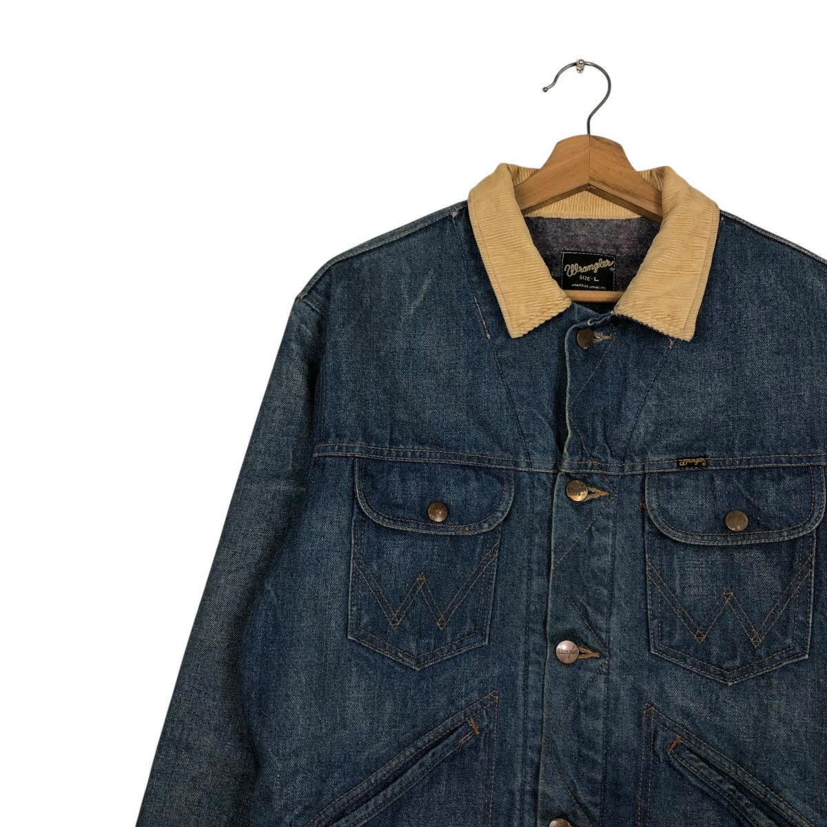 Vintage 🔥VINTAGE TRUCKER DENIM JACKET BLANKET WRANGLER UNION MADE Size US L / EU 52-54 / 3 - 10 Thumbnail