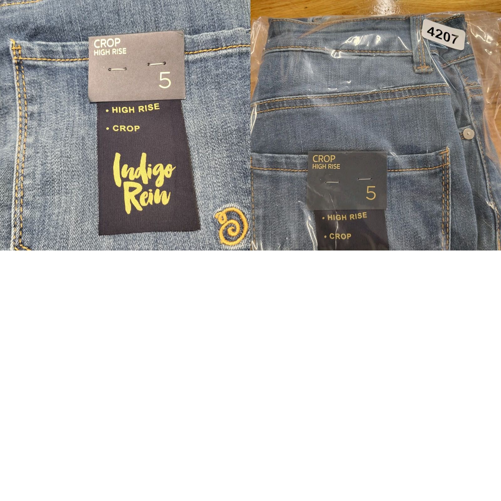 Vintage Indigo Rein Jeans Womens 5/26 Med Blue Wash Distressed High Rise Crop Jeans 5/26 Slim Blue 90s City College Womens Size 27" / US 4 / IT 40 - 9 Thumbnail