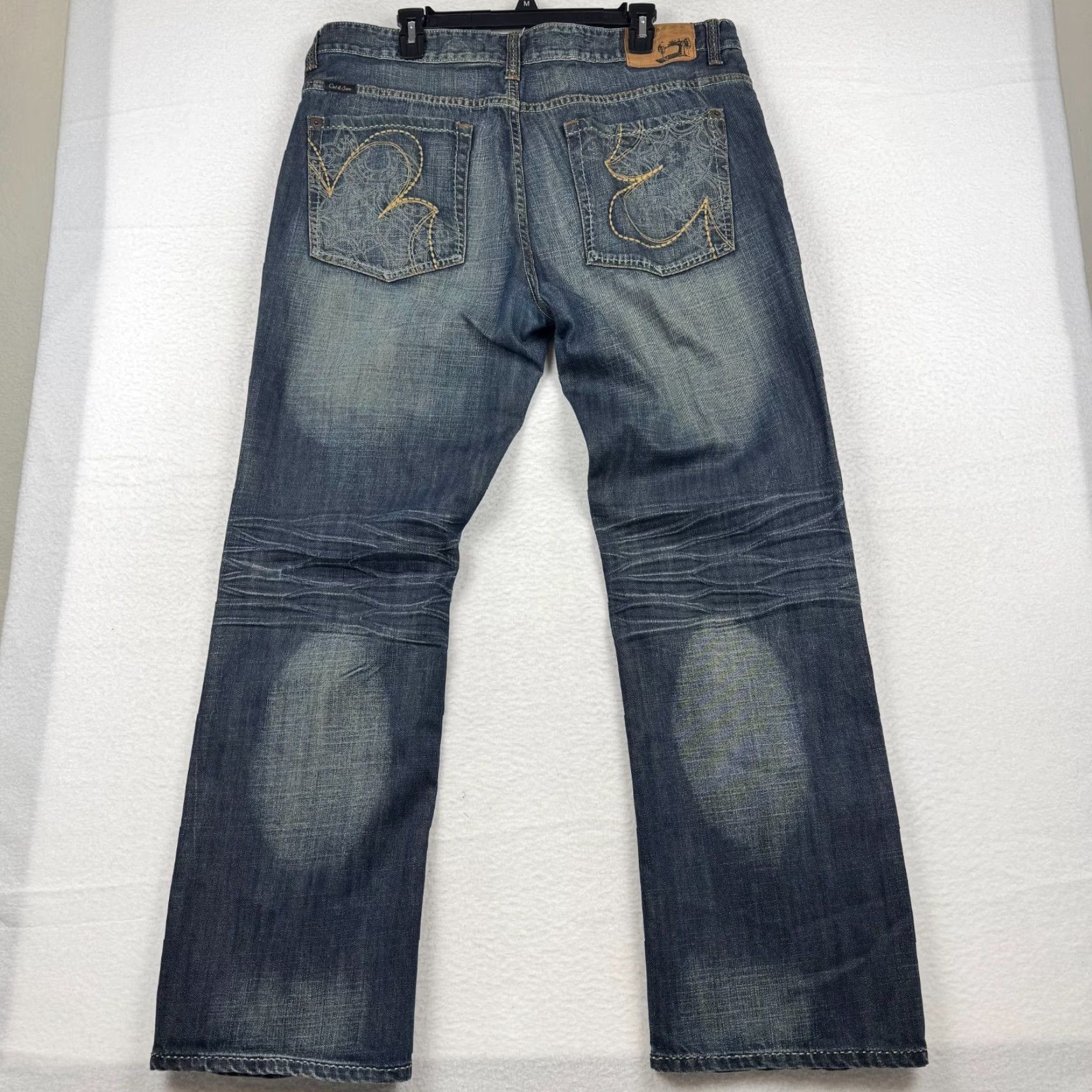 Ecko Unltd. VINTAGE Ecko Unltd. Jeans Bootcut 38x32 Men Denims 5-Pocket Design Blue Cotton Denim Relaxed Mid Rise Fade Whiskering Honeycomb Inseam 32"} Size US 38 / EU 54 - 3 Thumbnail