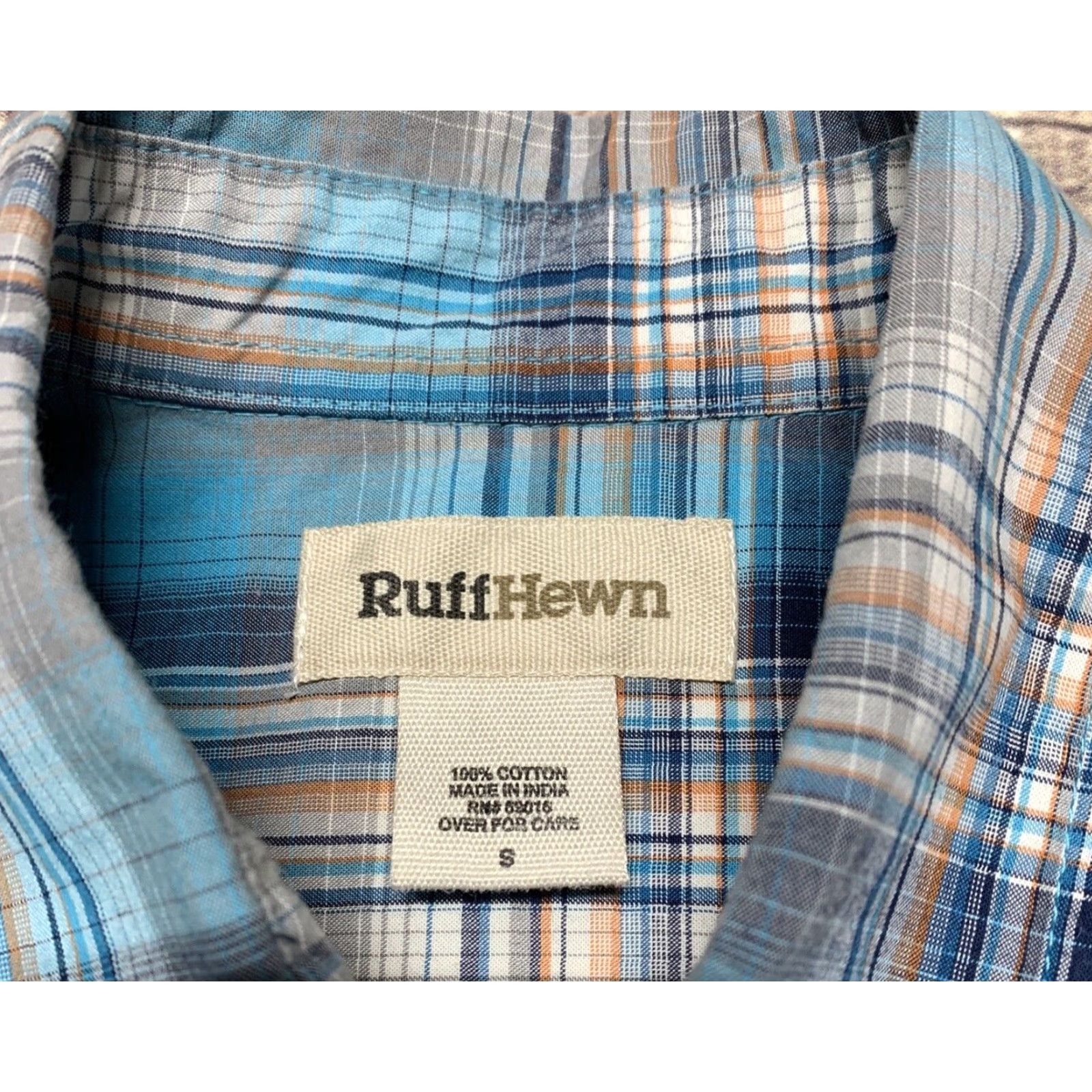 Vintage Ruff Hewn Mens Shirt Short Sleeve Small Blue Teal Plaid Western Button-Down Size US S / EU 44-46 / 1 - 3 Thumbnail