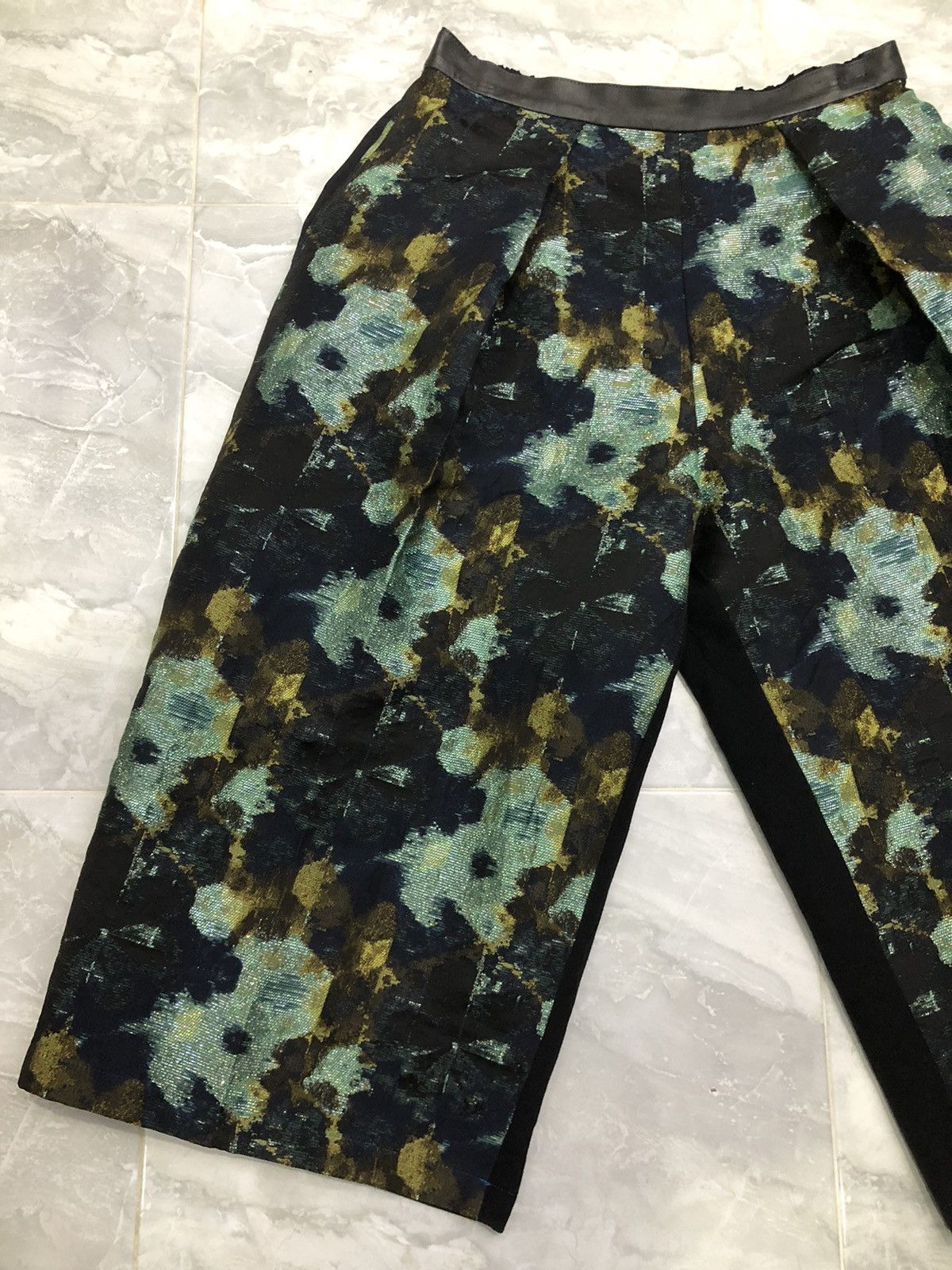 Yohji Yamamoto Rosier Japan Jacquard Wide Pants French Fabric Size 28" / US 6 / IT 42 - 3 Thumbnail