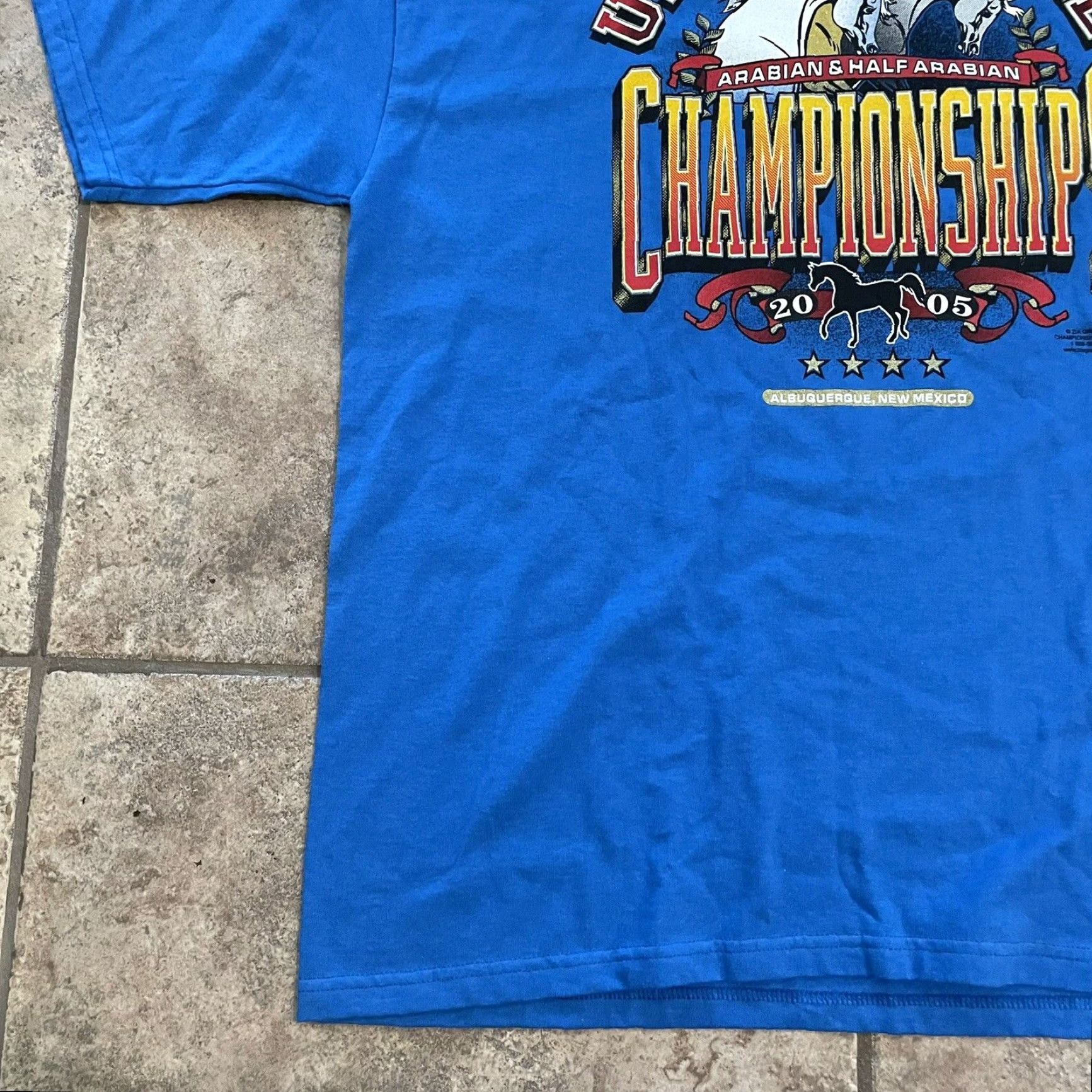 Vintage Zia Graphics Horse Racing 2005 Championship 100% Cotton Blue Mens XL T-Shirt Size US XL / EU 56 / 4 - 3 Thumbnail
