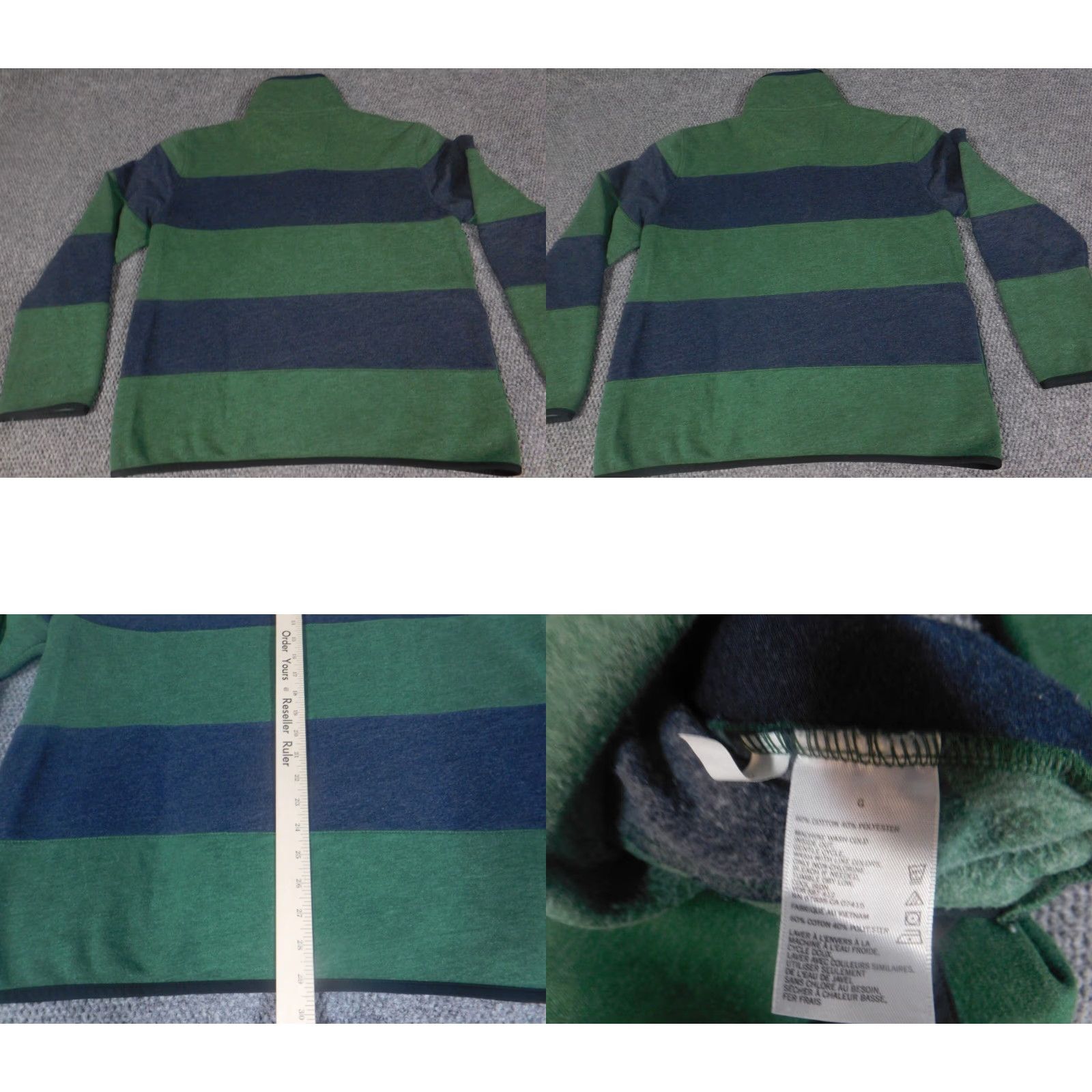 Nautica Nautica Sweater Pullover Long Sleeve Green Open-Knit 1/4 Zip Pockets Crew Neck Men L Regular Size US L / EU 52-54 / 3 - 8 Thumbnail