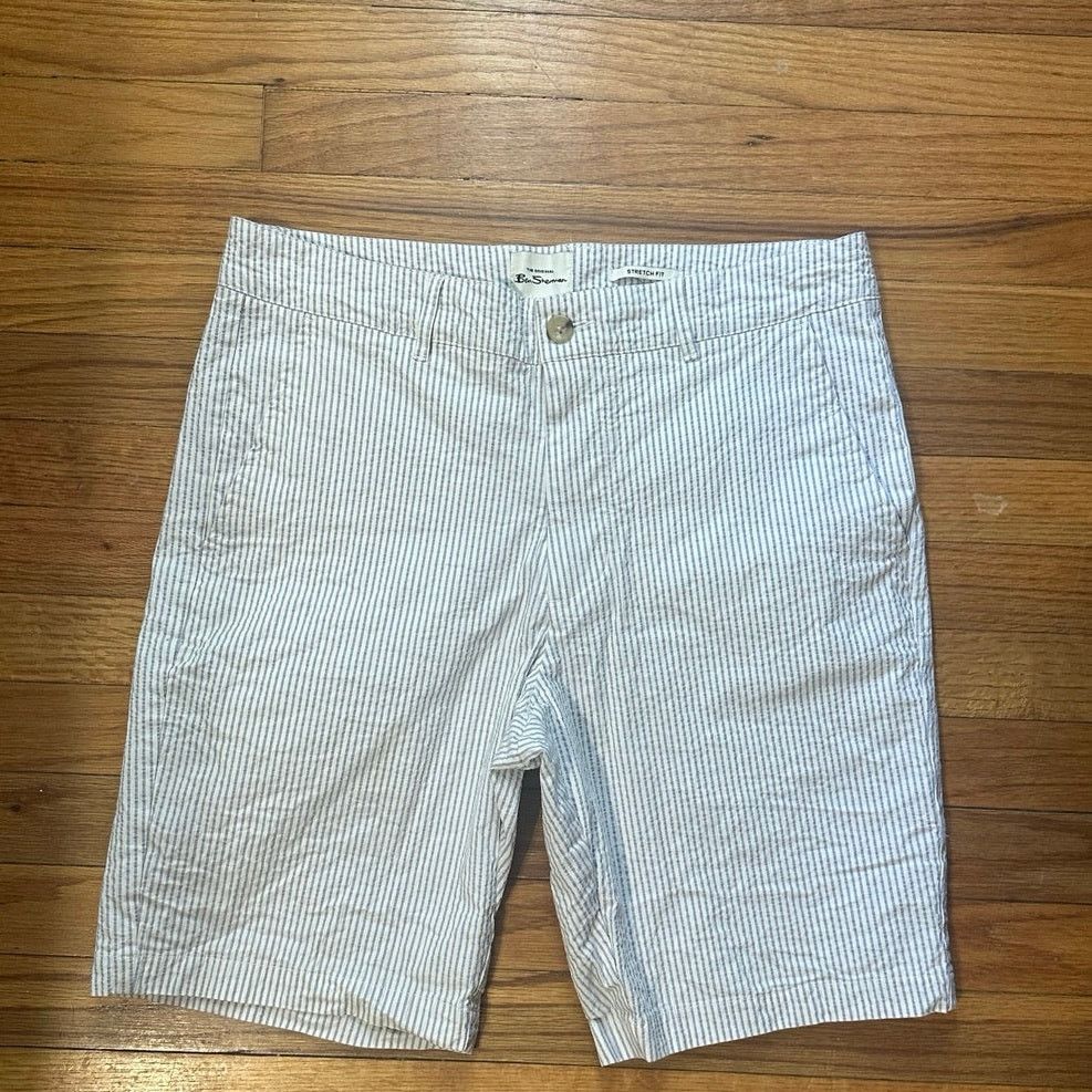 Ben Sherman Ben Sherman Shorts Fit Stretch Chino Shorts Pin Striped Size US 33 - 1 Thumbnail