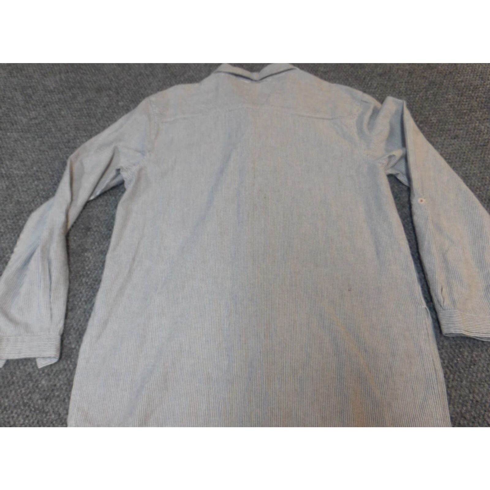 Vintage Bobbie Brooks Womens Button-Up Shirt L Blue Striped Floral Pattern Casual Long Sleeve Collared Ruffle Down Breathable Regular Polyester Vintage No Size L / US 10 / IT 46 - 5 Thumbnail