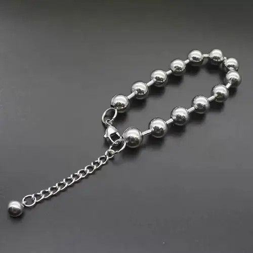 Jewelry Ball Chain Bracelet 2000s Chrome Y2K Punk Skater Grunge Size ONE SIZE - 4 Thumbnail