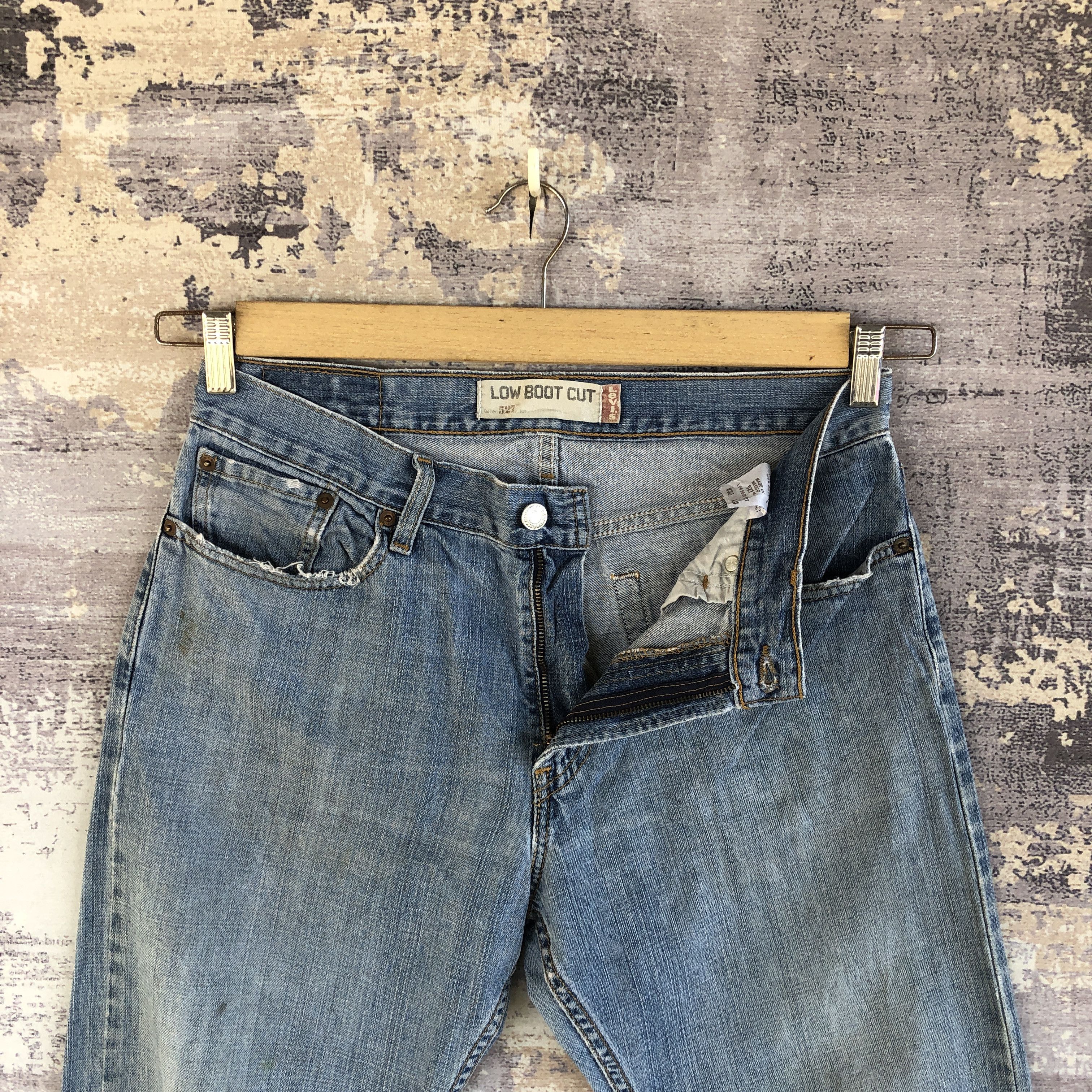 Levi's Vintage Y2K Distressed Levis 527 Flare Jeans Bootcut Denim Size US 30 / EU 46 - 6 Thumbnail