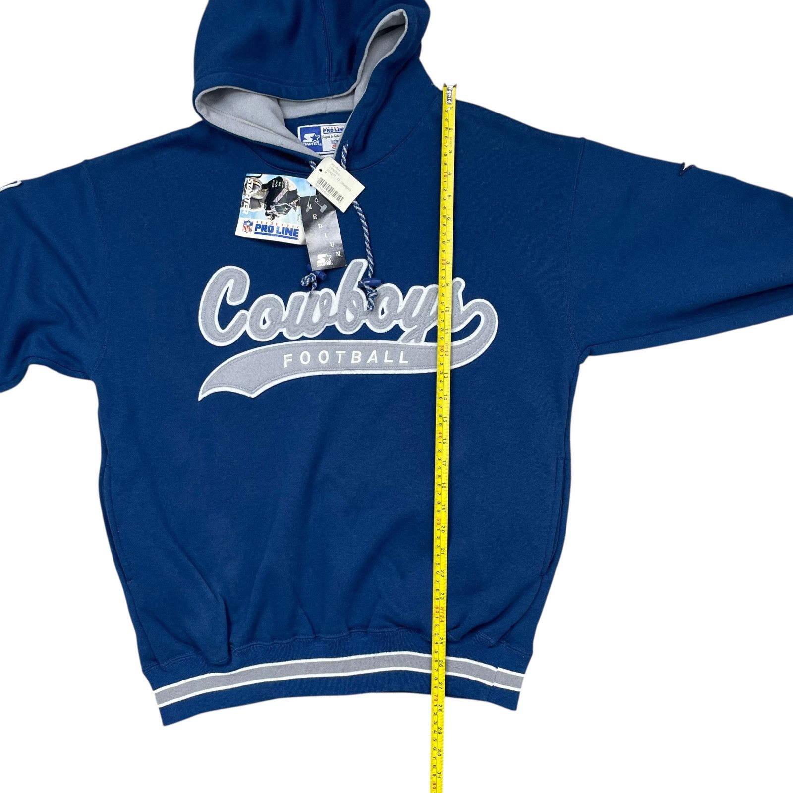 NFL DEADSTOCK VTG 90s DALLAS COWBOYS STARTER HOODIE SCRIPT LOGO Size US M / EU 48-50 / 2 - 6 Thumbnail