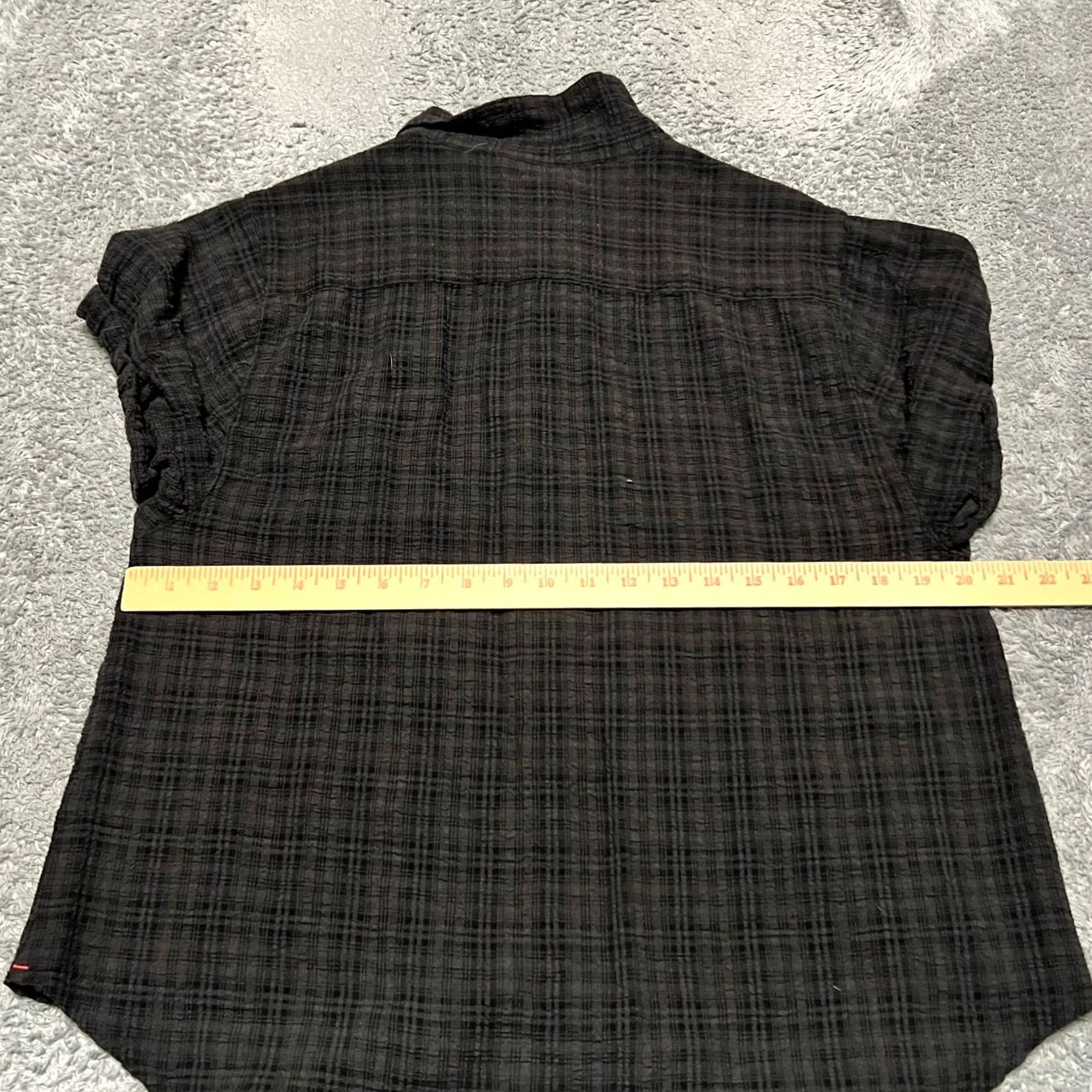 Vintage Dylan Womens Small Black Gray Plaid Button Short Sleeve Shirt S Womens Regular Button-Up Black Gray Plaid Shirt Size S / US 4 / IT 40 - 4 Thumbnail
