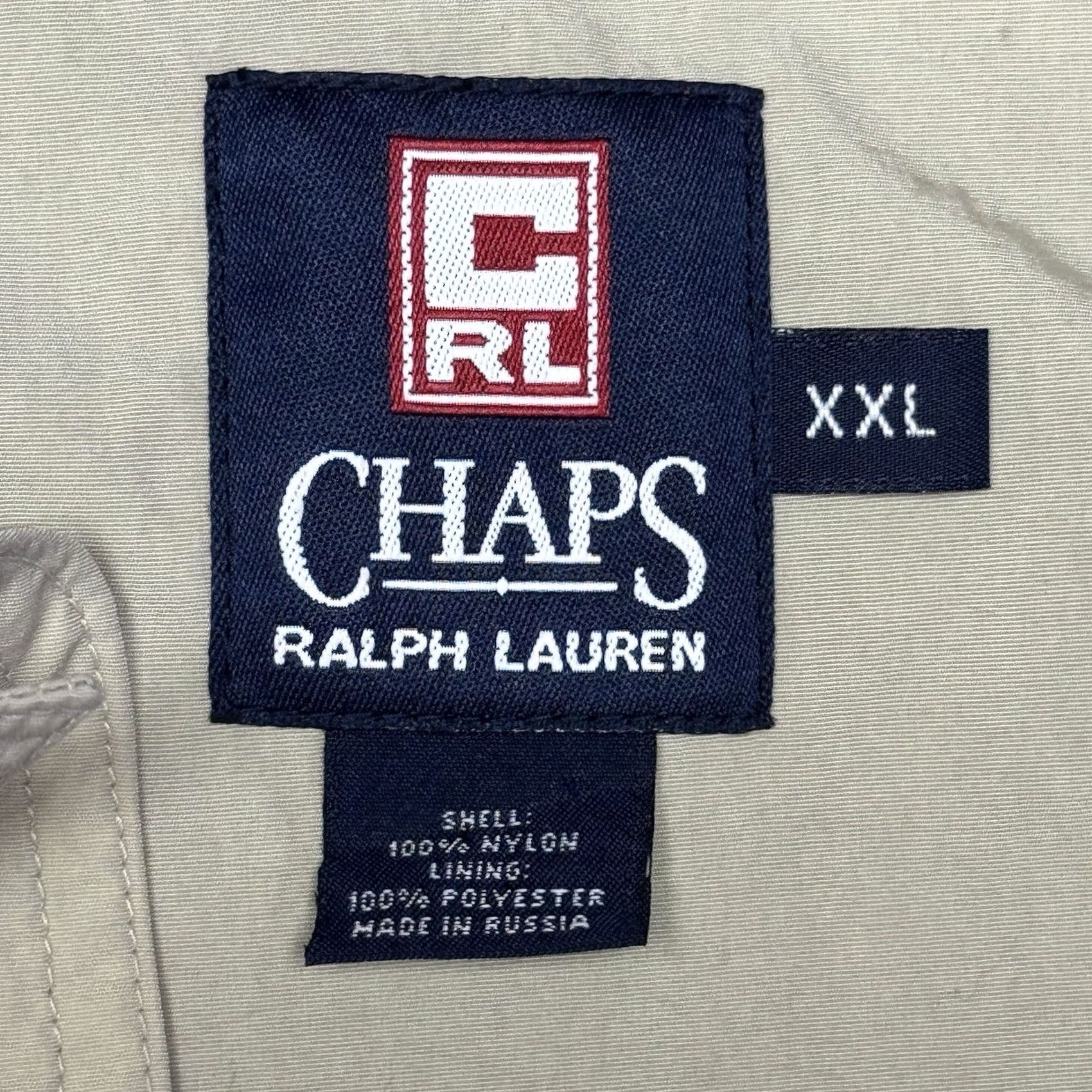 Ralph Lauren VINTAGE Ralph Lauren Chaps Anorak Shirt Jacket Men 2XL Beige Striped 90s Nautical Rain Coat Hooded Water Resistant Wind-Resistant Fishtail Full-Zip Size US XXL / EU 58 / 5 - 4 Thumbnail