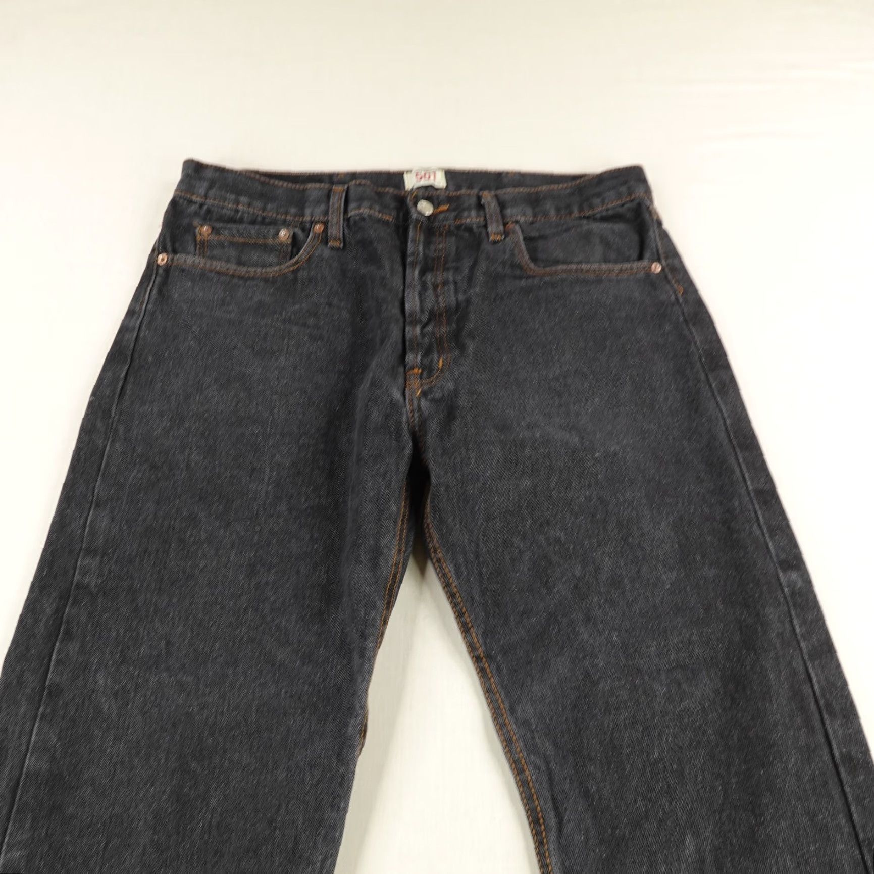Levi's Levi's 501 Jeans Mens 38x30 Black Straight Leg Button Fly Cotton Denim Size US 38 / EU 54 - 2 Thumbnail