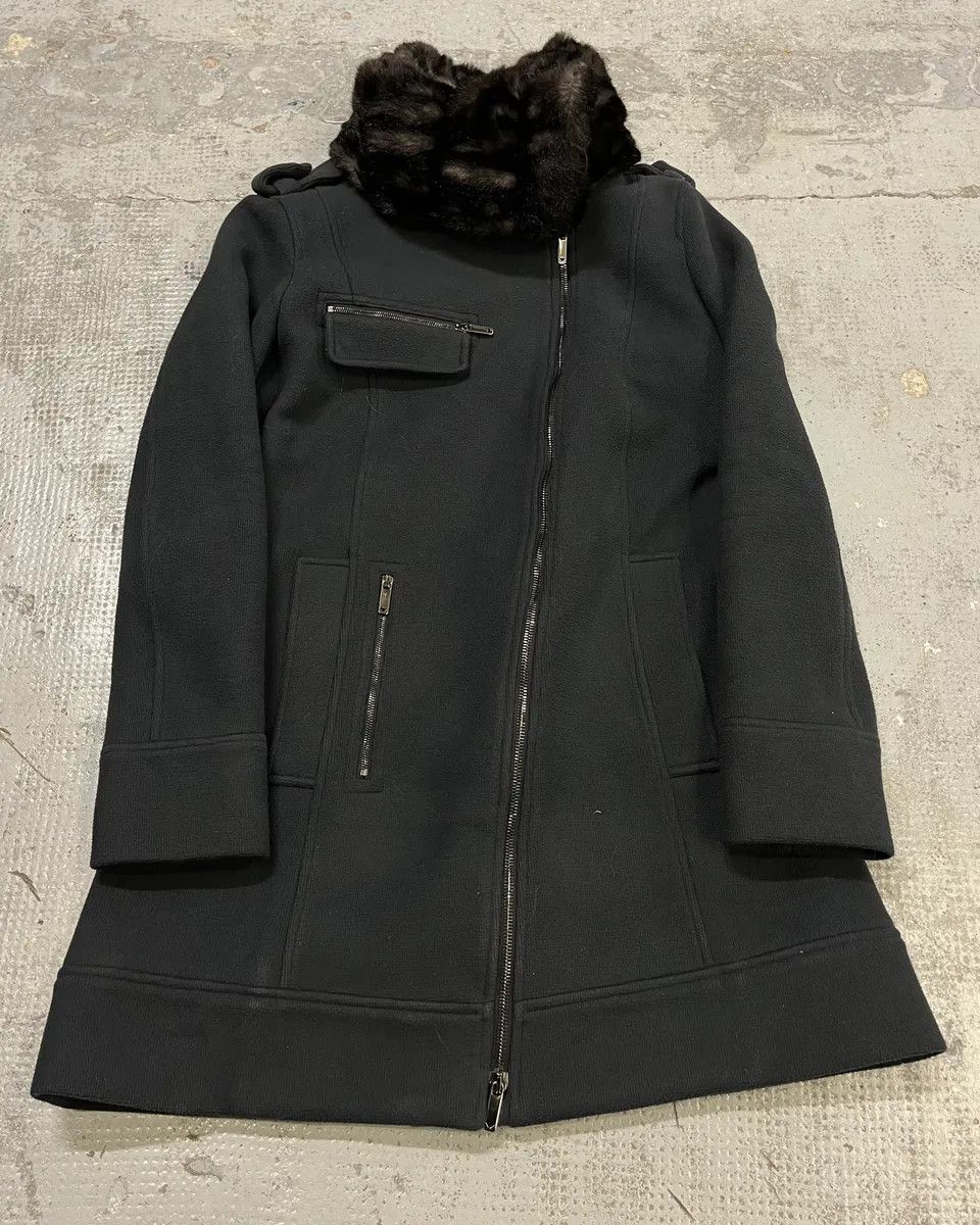 Emporio Armani AW2009 Emporio Armani Fur Collar Black Long Coat Size S / US 4 / IT 40 - 3 Thumbnail