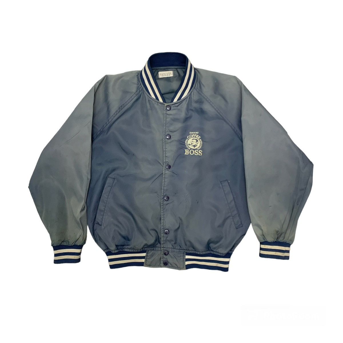 THRASHED Sun Faded Suntory Coffee Boss Light Bomber Jacket