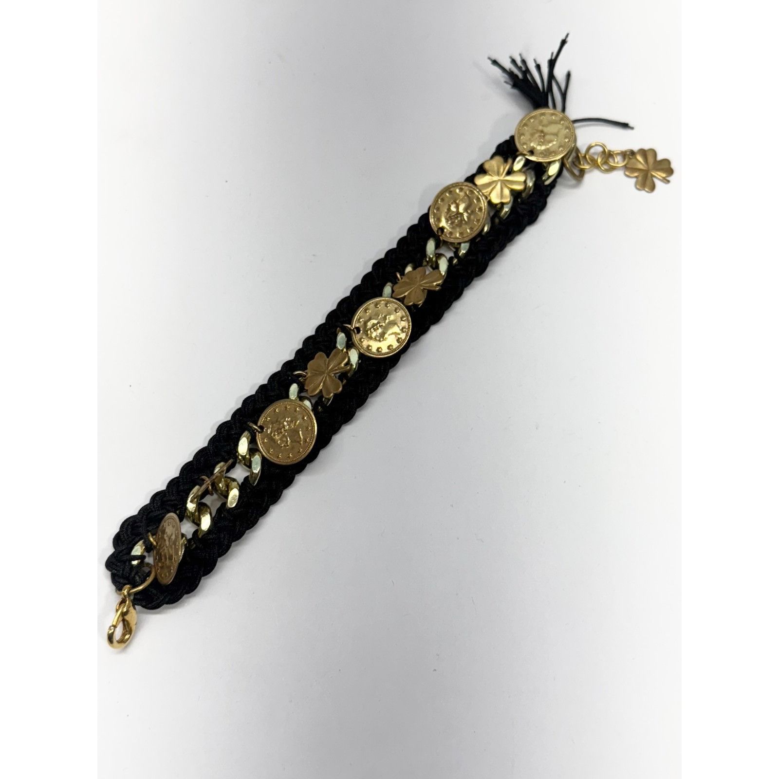 Vintage Vintage braided gold chain charm bracelet Size ONE SIZE - 3 Thumbnail