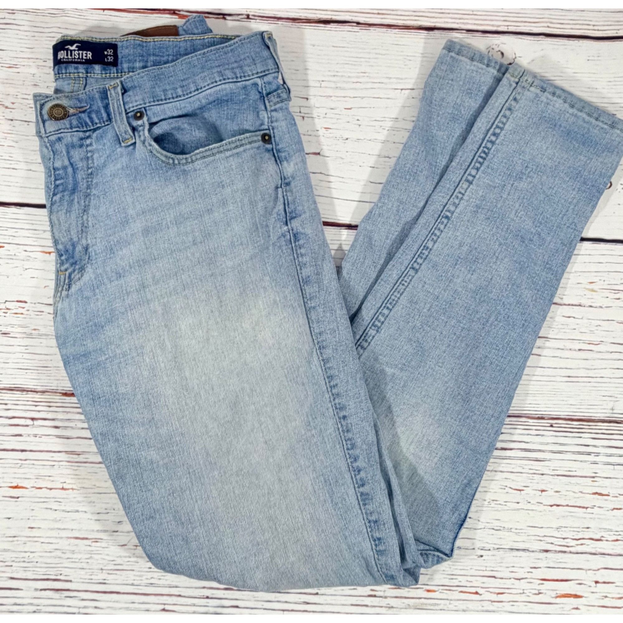 Hollister Hollister Super Skinny Light Wash Blue Jeans Mens Size 32 x Size US 32 / EU 48 - 5 Thumbnail