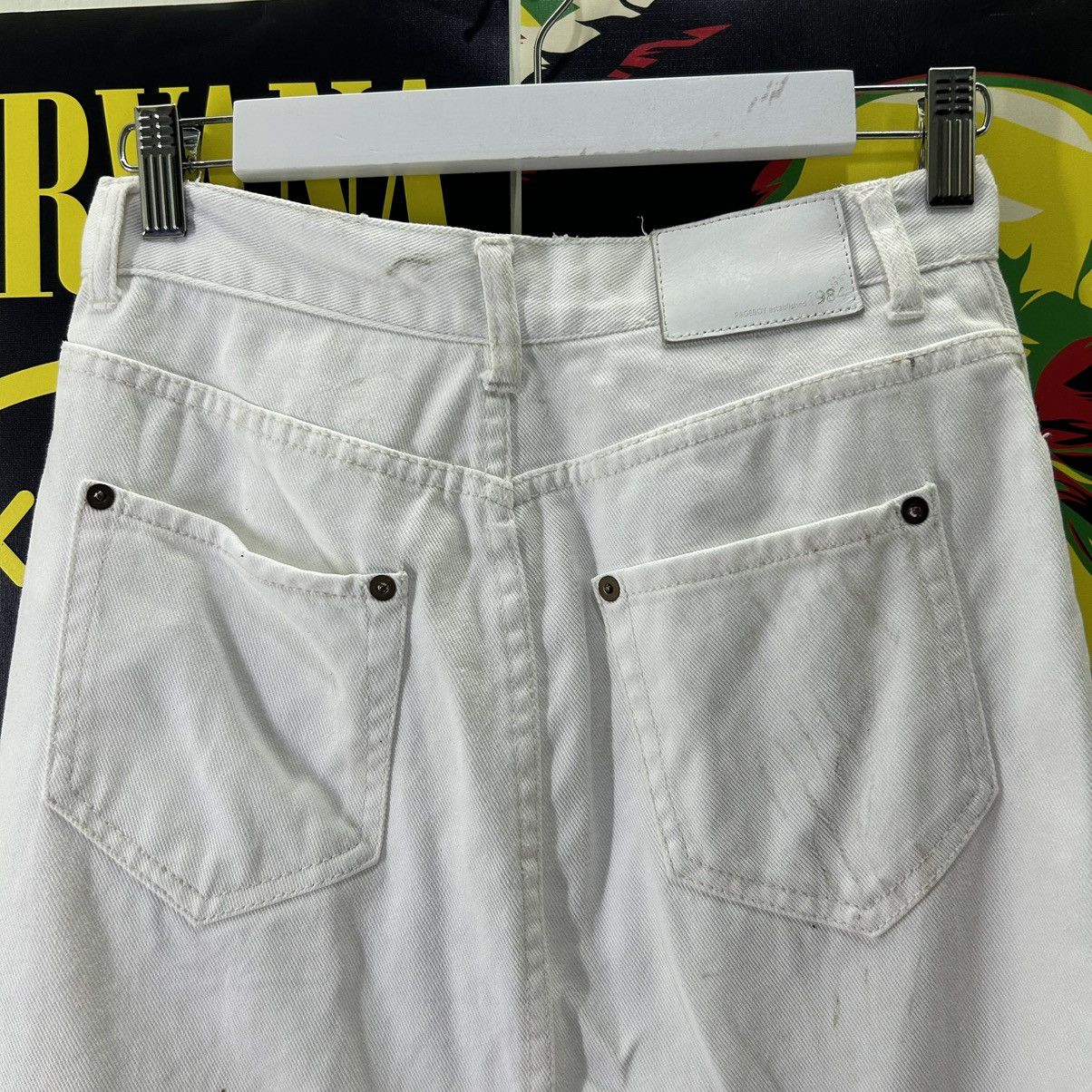 Designer Vintage Alicia Pageboy Denim White Skirt Size 27" / US 4 / IT 40 - 8 Thumbnail
