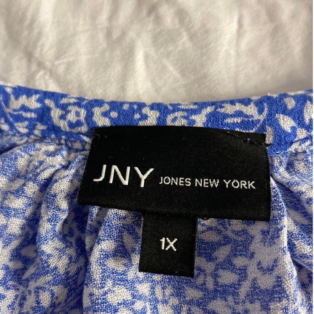 Jones New York Boho Blue Paisley Print Peasant Tunic Top JNY Jones New York Size XXL / US 16-18 / IT 52-54 - 3 Thumbnail
