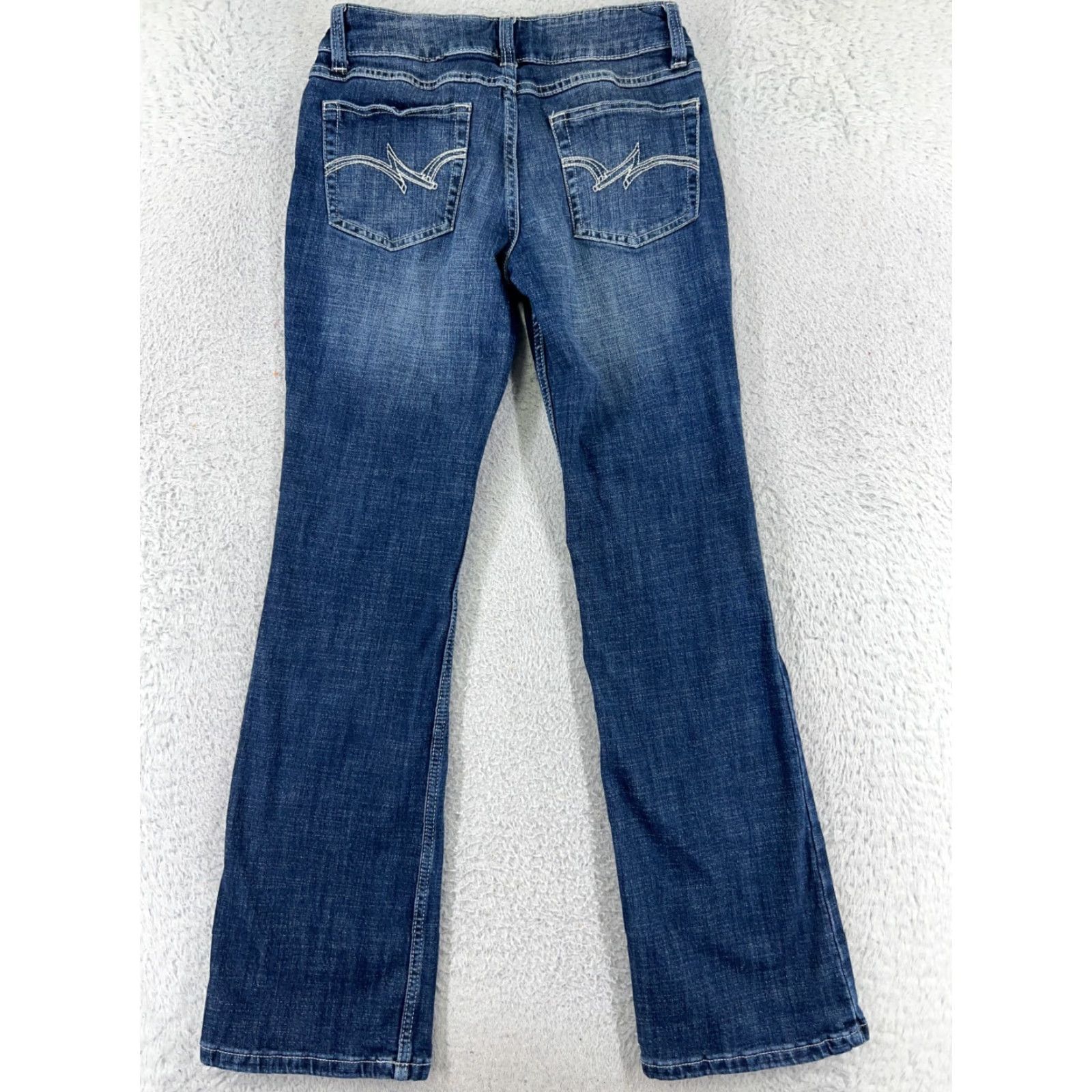 Wrangler Wrangler Jeans Women 3 Denim Bootcut Low Rise Blue Embroidered 5-Pocket Regular Inseam 30 in Slim Stretch Vintage No Size 26" / US 2 / IT 38 - 2 Thumbnail