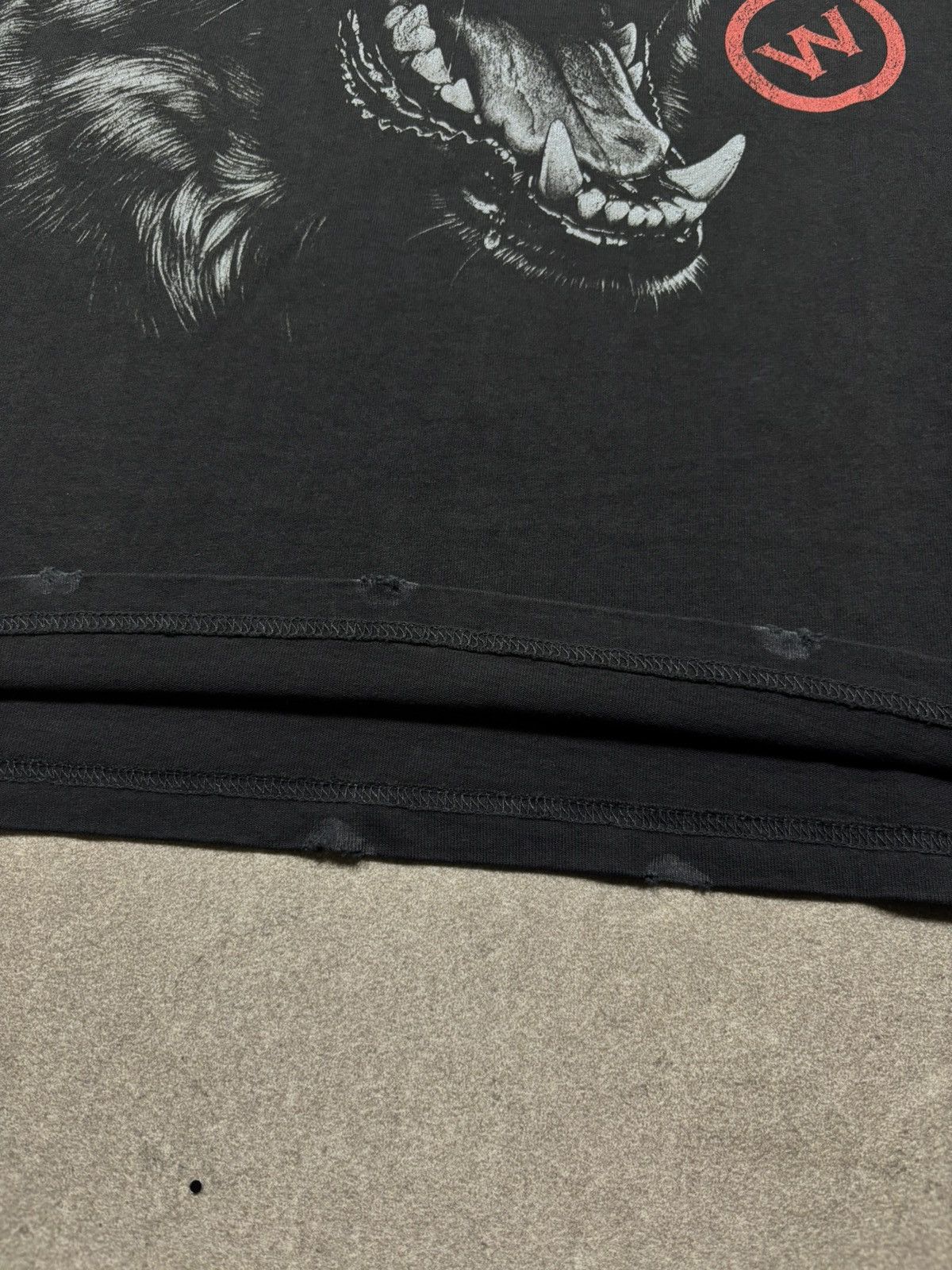 Vintage WARMAN AGGRESSIV DOG GRAPHIC TEE, WASHED BLACK Size US XL / EU 56 / 4 - 4 Thumbnail