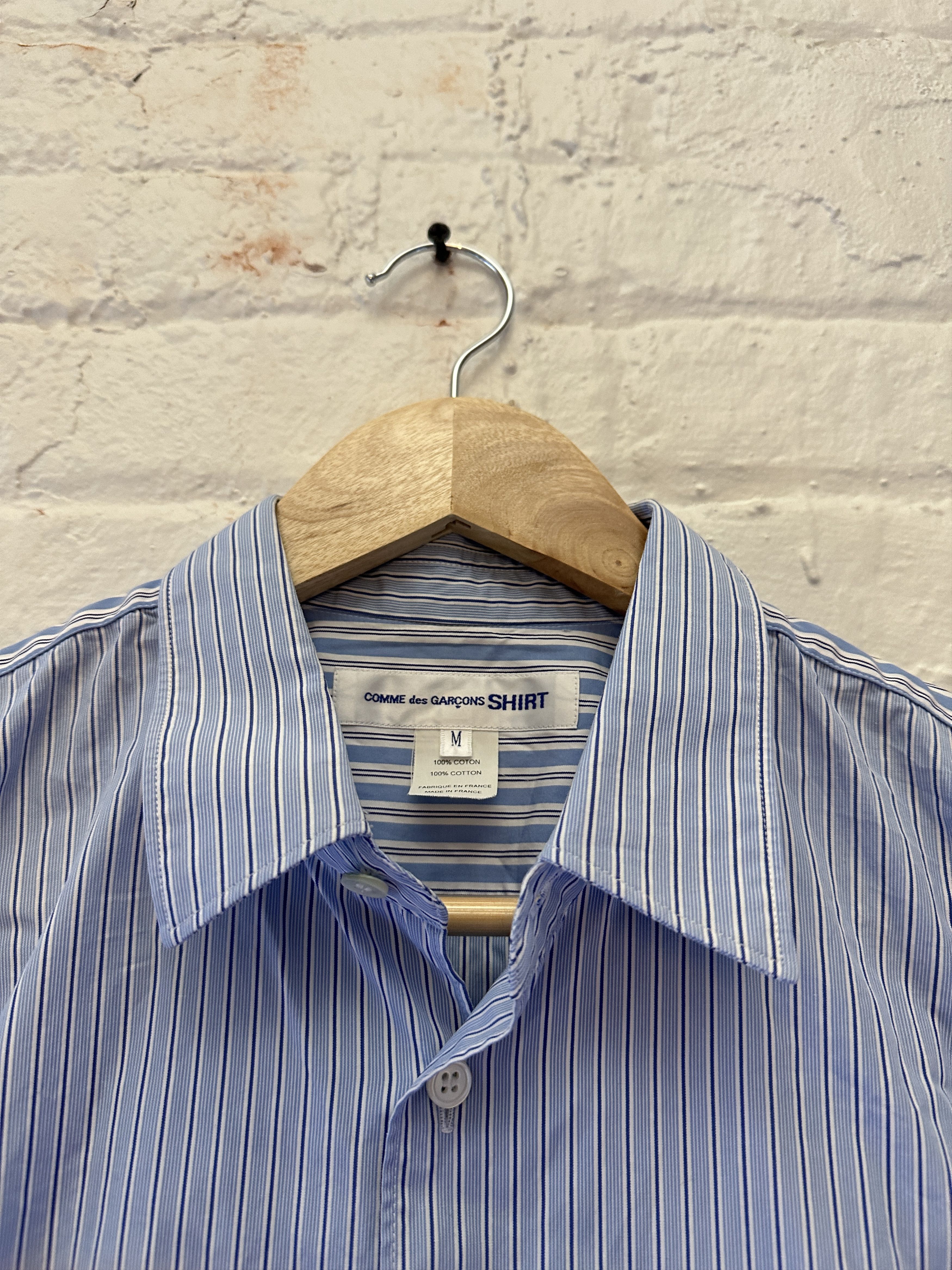 Comme des Garcons × Comme des Garcons SHIRT Comme des Garcon SHIRT Striped Short Sleeve Button Up Shirt Size US M / EU 48-50 / 2 - 2 Thumbnail