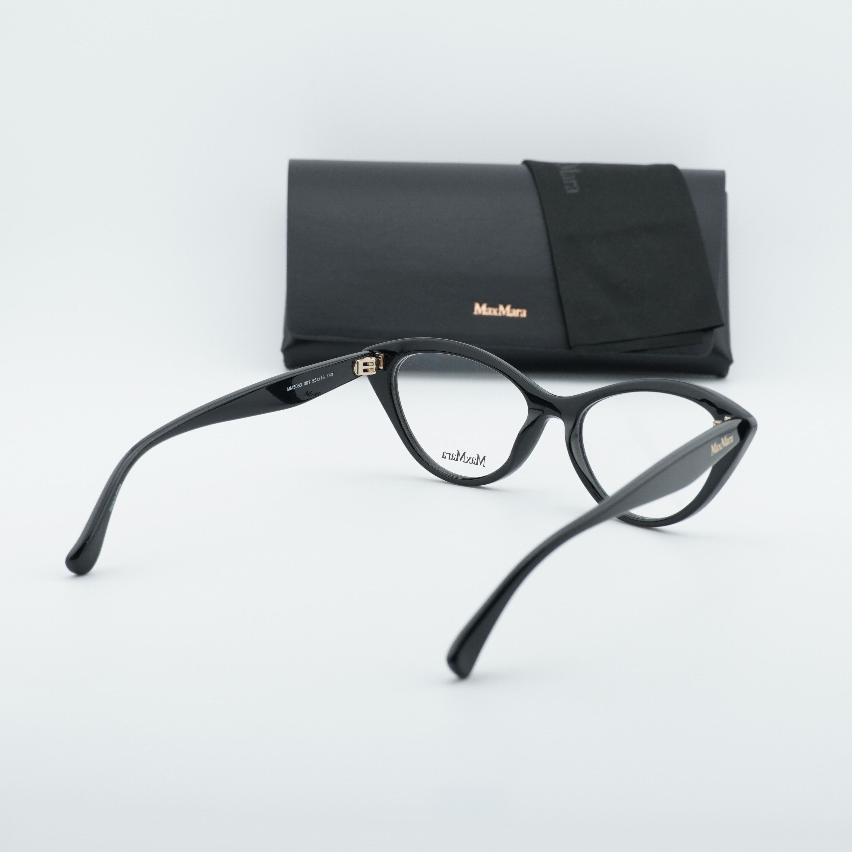 Max Mara Max Mara MM5083 001 Eyeglasses Black 53mm Cat Eye Frame Size ONE SIZE - 10 Thumbnail