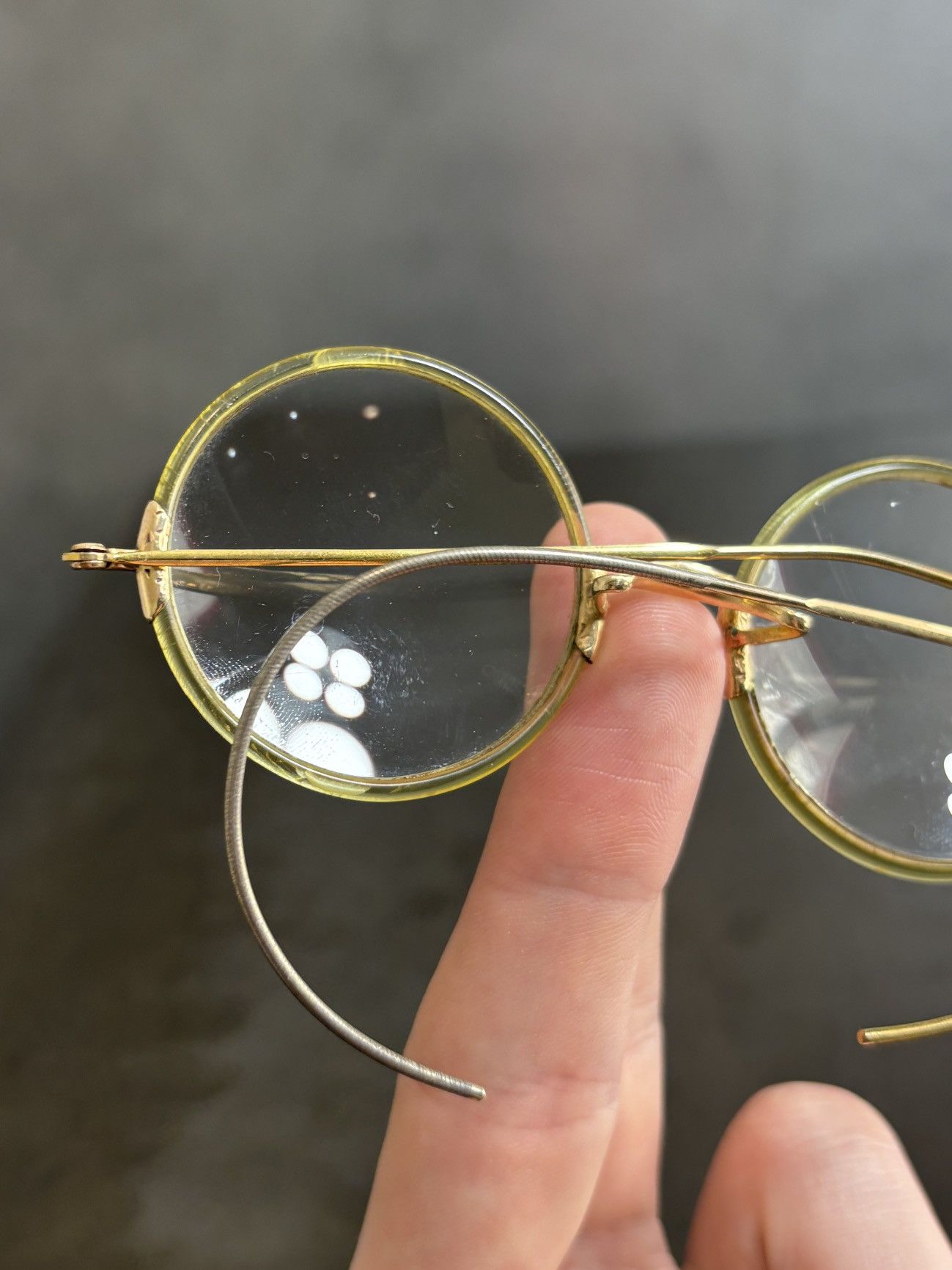 Shuron Antique Eyeglasses 1910s Shur-On Optical Gold F Round Frames Size ONE SIZE - 9 Thumbnail