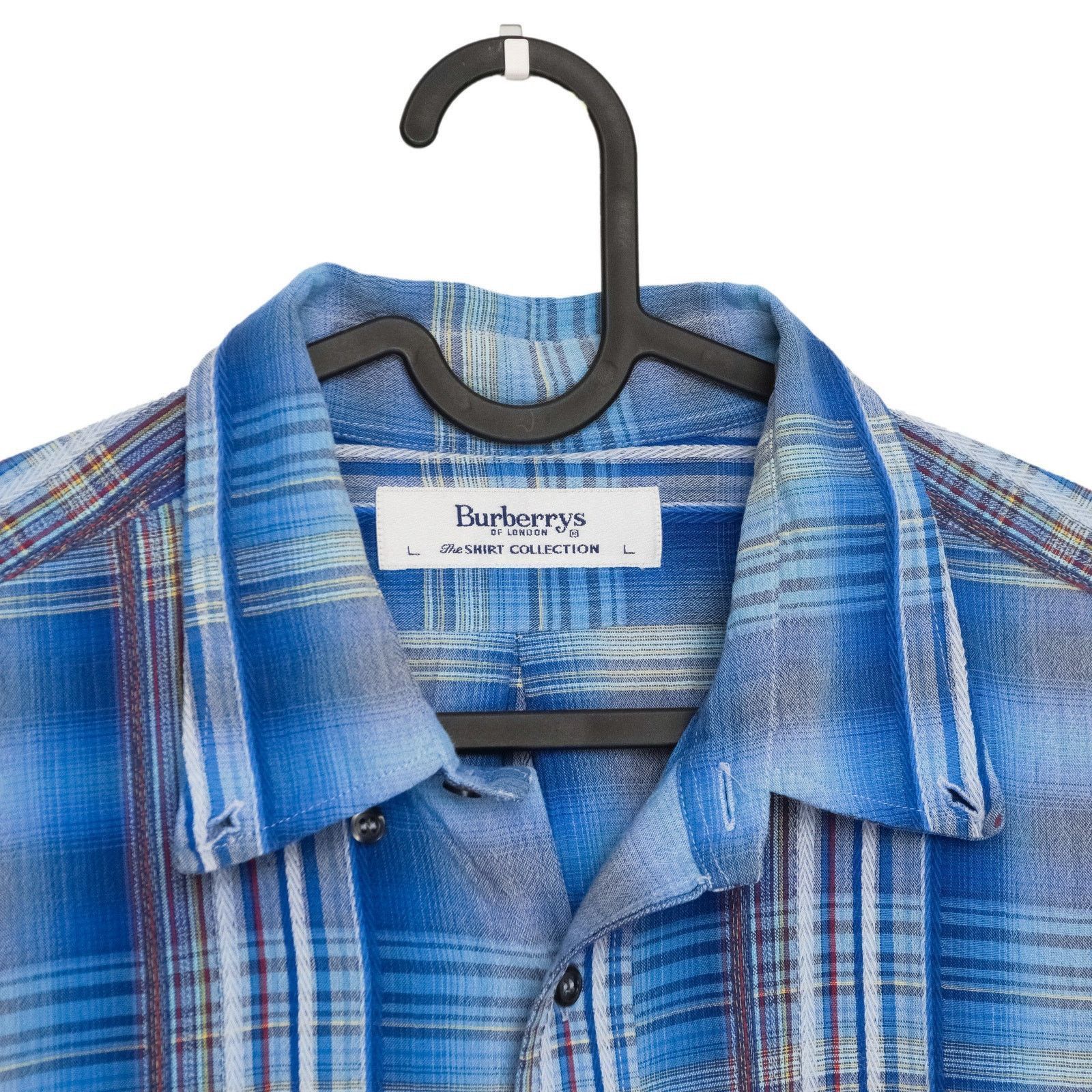 Vintage Burberry London Blue Logo Check Tartan Shirt