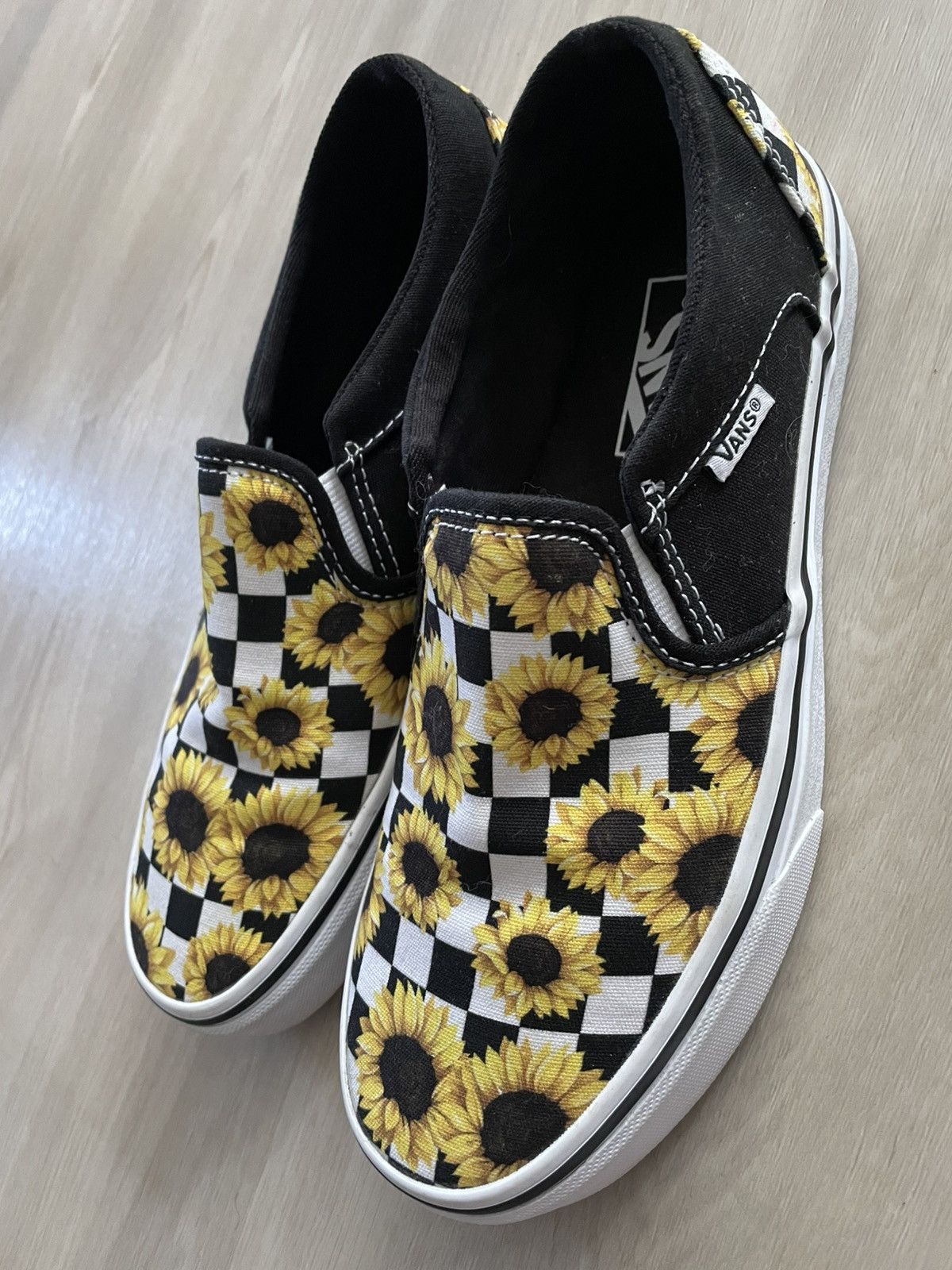 Vans VANS Asher Sunflower Checkered Slip On Size Womens 7.5 Size US 7.5 / IT 37.5 - 2 Thumbnail