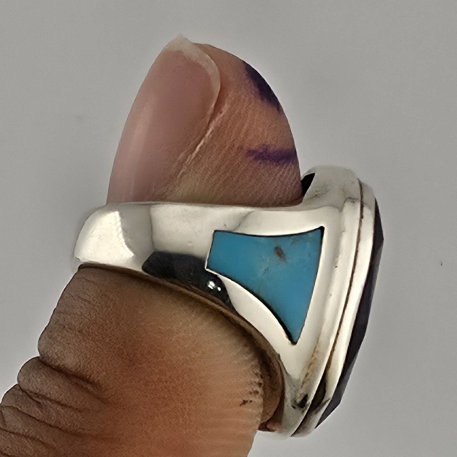 Other Sterling Silver Amethyst Turquoise Ring Size 4.5 Southwest Size ONE SIZE - 4 Thumbnail