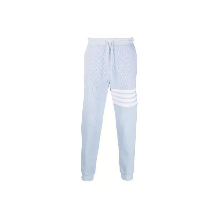 Thom Browne Light Blue Waffle Knit Sweatpants