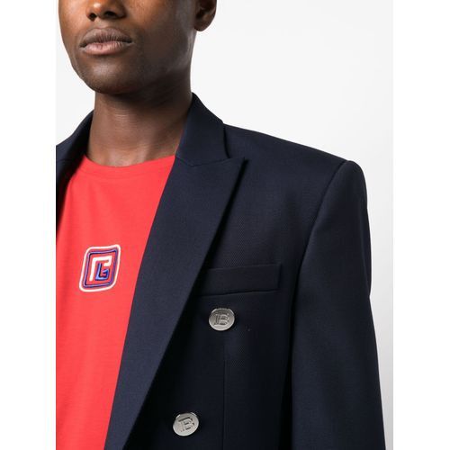 Balmain o1srvl11e1025 Double-breasted Blazer in Blue Size US S / EU 44-46 / 1 - 5 Thumbnail
