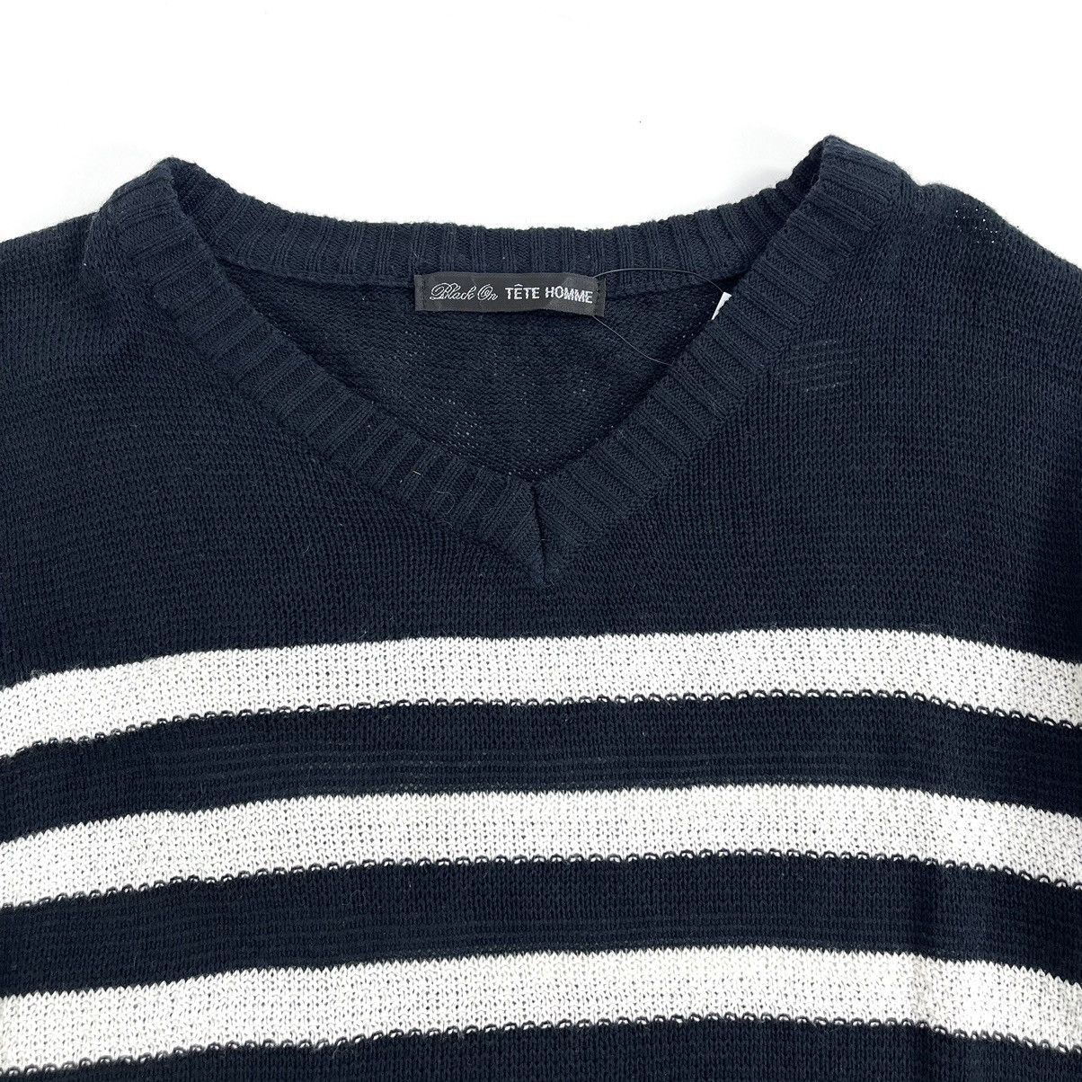 Issey Miyake × Tete Homme Vintage Tete Homme by Issey Miyake Knitted Stripe Sweater Size US L / EU 52-54 / 3 - 3 Thumbnail