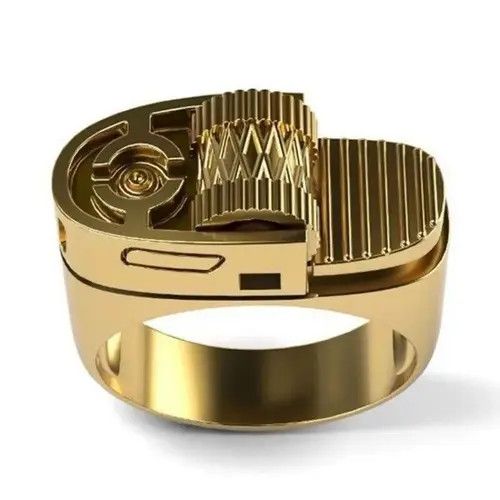Vintage Lighter Ring Gold Fire Grunge Punk Y2K Flame Jewelry Sz8 Size ONE SIZE - 4 Thumbnail