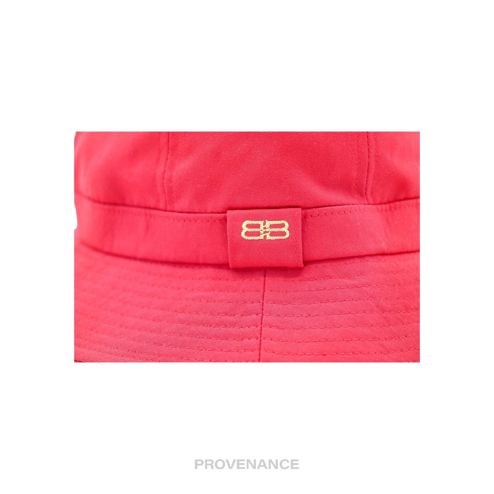 Balenciaga 🔴 Balenciaga BB Logo Embroidered Bucket Hat - Red M Size ONE SIZE - 5 Thumbnail