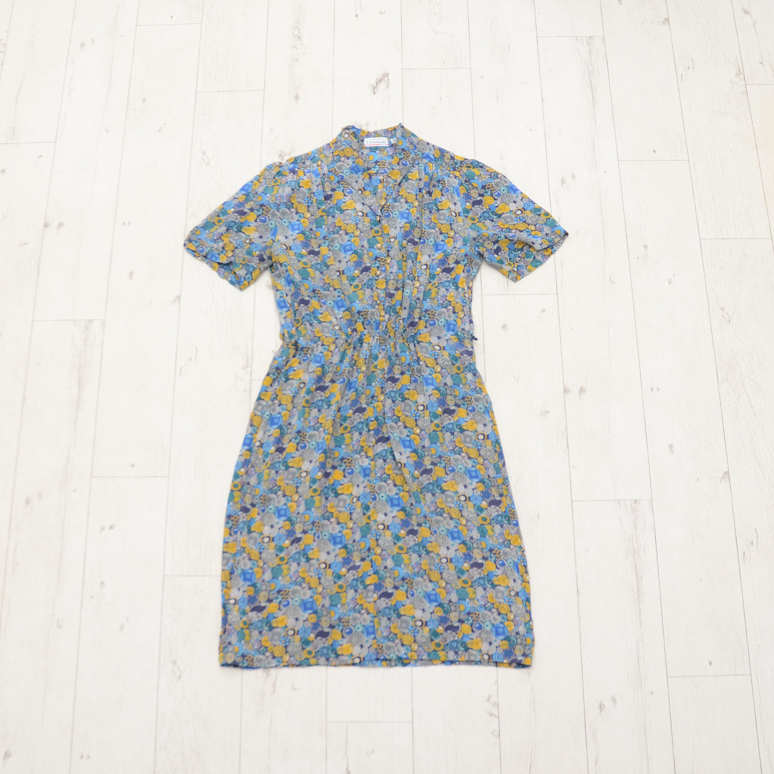Designer × Vintage Vintage Devernois Paris Silk Dress Made in France US8 Floral Size M / US 6-8 / IT 42-44 - 7 Thumbnail